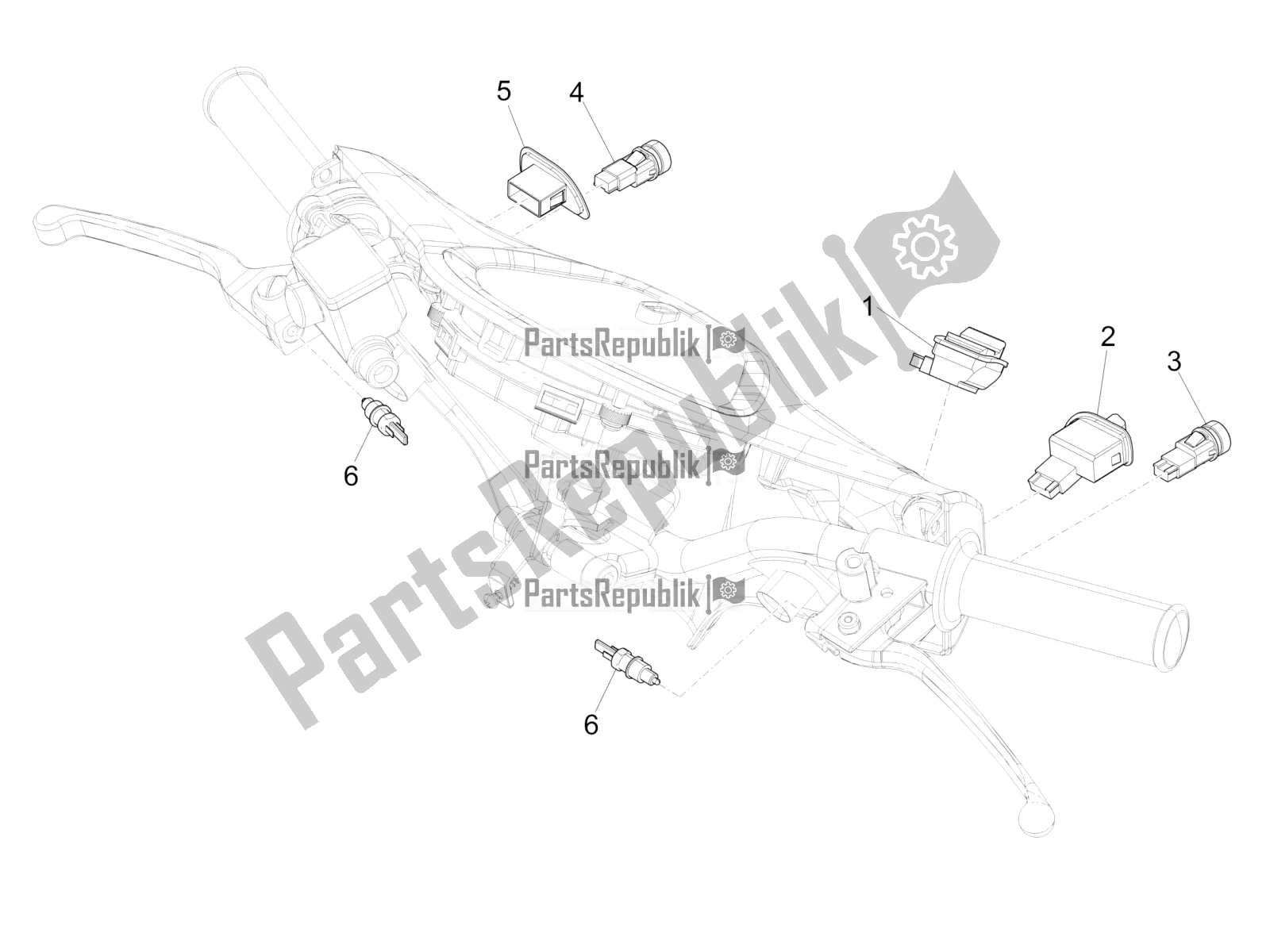 Todas las partes para Selectores - Interruptores - Botones de Piaggio Liberty 50 Iget 4T 3V Posta 2019