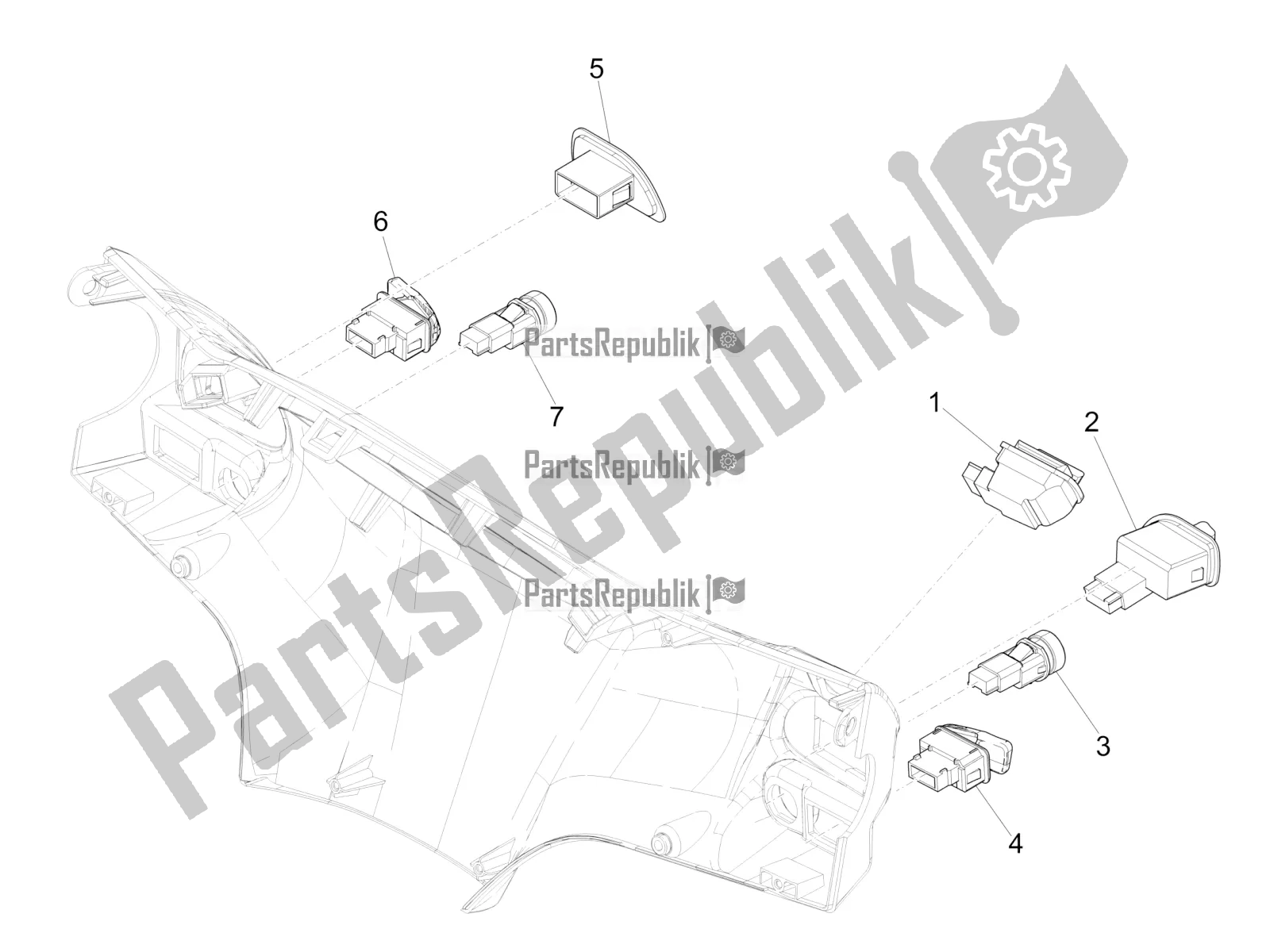 All parts for the Selectors - Switches - Buttons of the Piaggio Liberty 50 Iget 4T 3V RP8 CA 11 2017