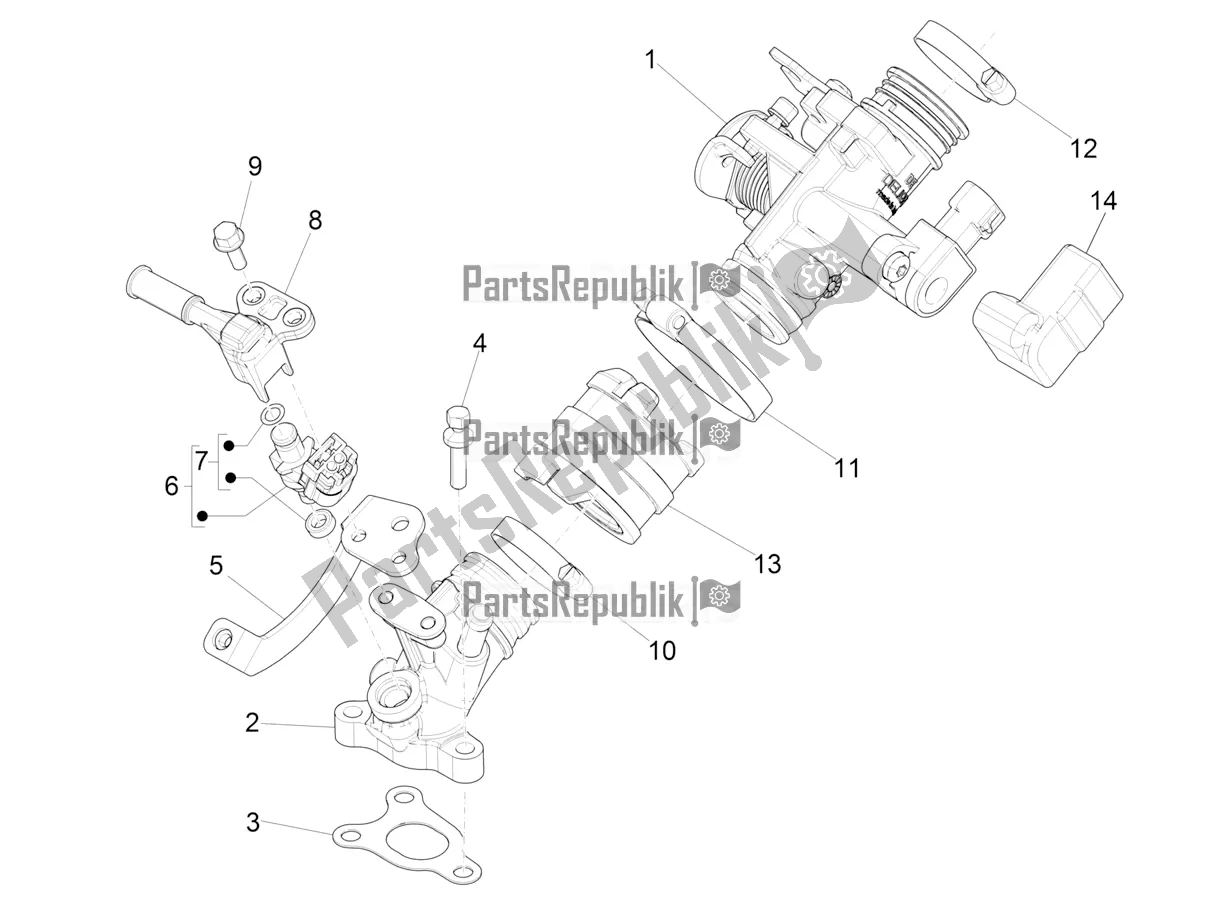 Todas as partes de Throttle Body - Injector - Induction Joint do Piaggio Liberty 50 Iget 4T 3V RP8 CA 11 2017