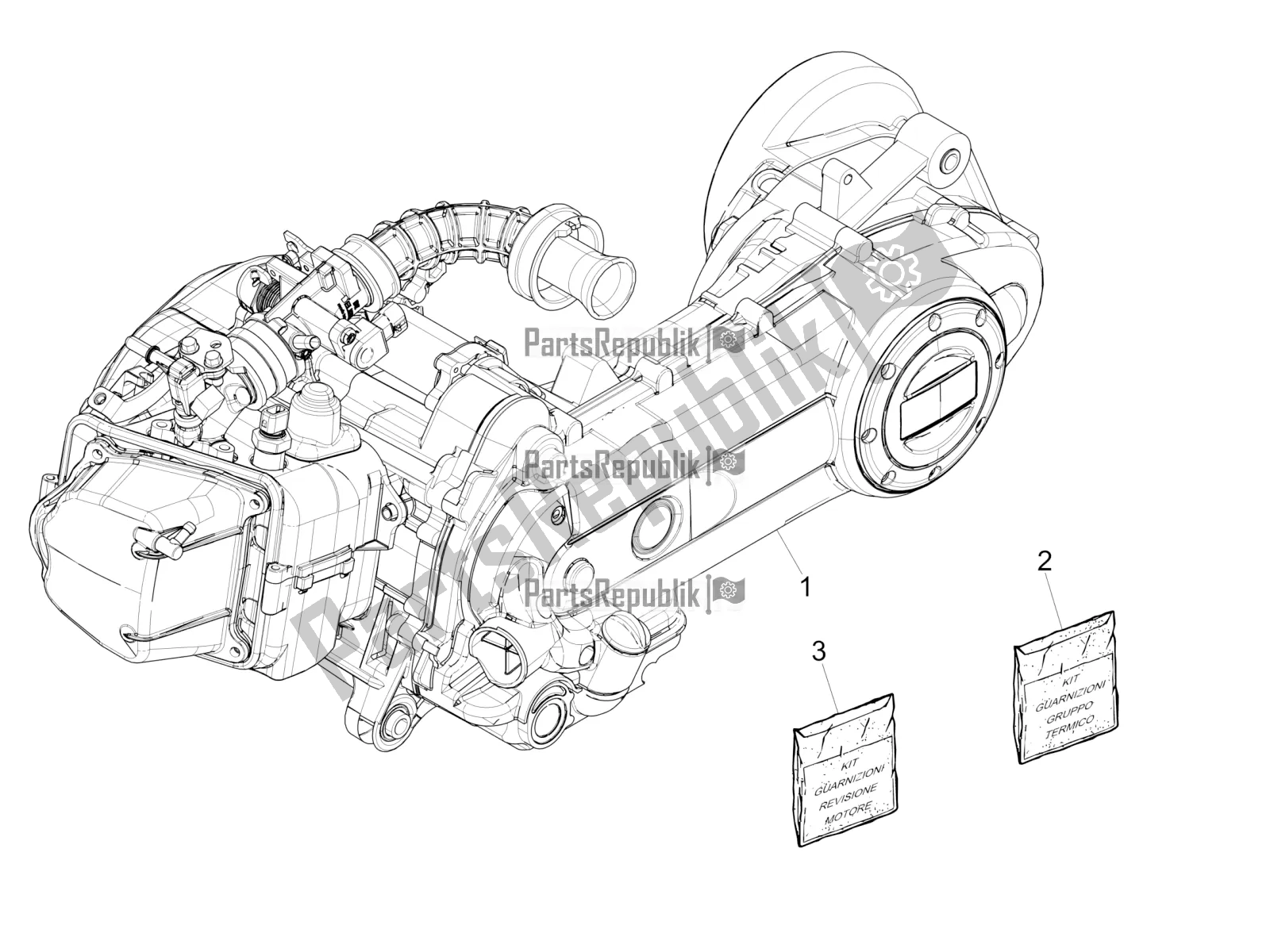 Todas as partes de Montagem De Motor do Piaggio Liberty 50 Iget 4T 3V RP8 CA 11 2018