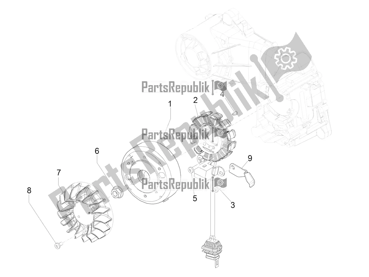 Toutes les pièces pour le Volant Magnéto du Piaggio Liberty 50 Iget 4T 3V RP8 CA 11 2018