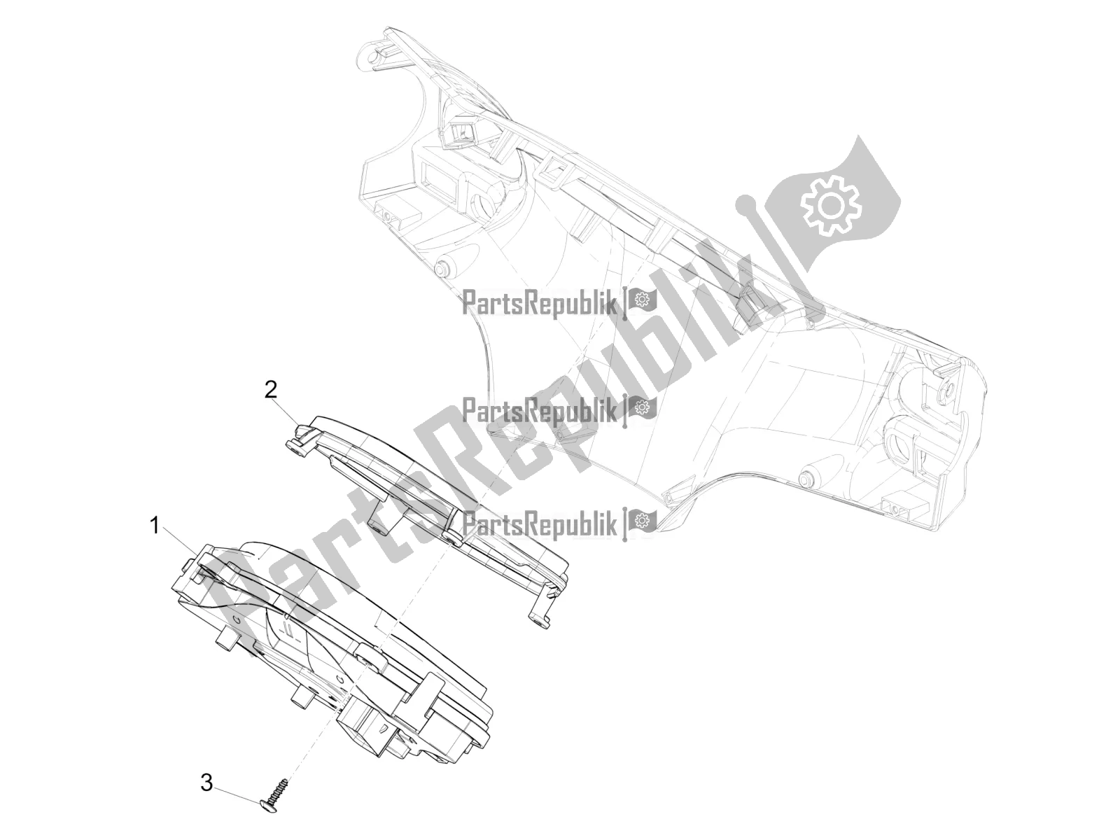 Todas las partes para Combinación De Medidor - Cruscotto de Piaggio Liberty 50 Iget 4T 3V RP8 CA 11 2018