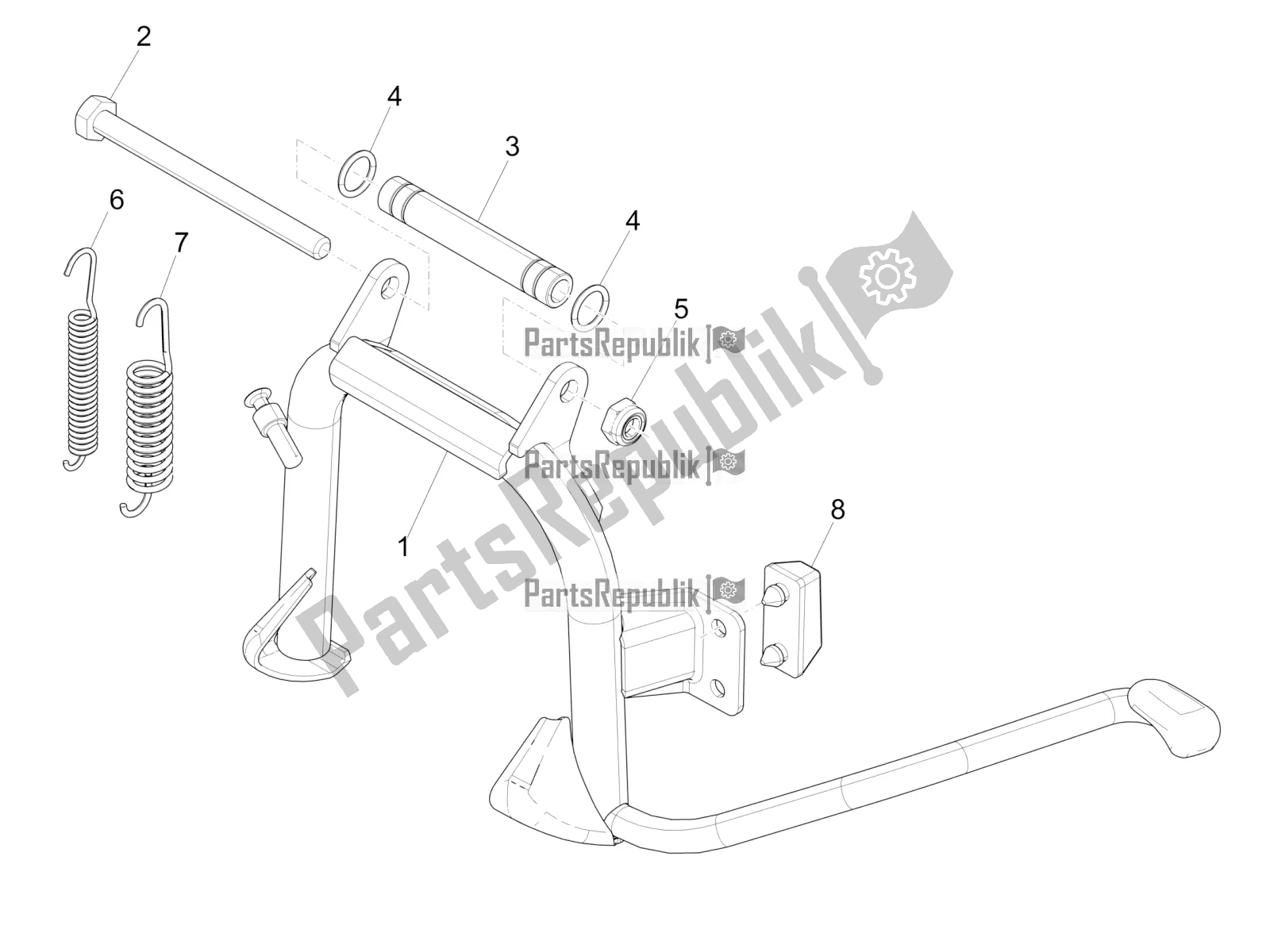 Toutes les pièces pour le Des Stands du Piaggio Liberty 50 Iget 4T 3V RP8 CA 11 2018