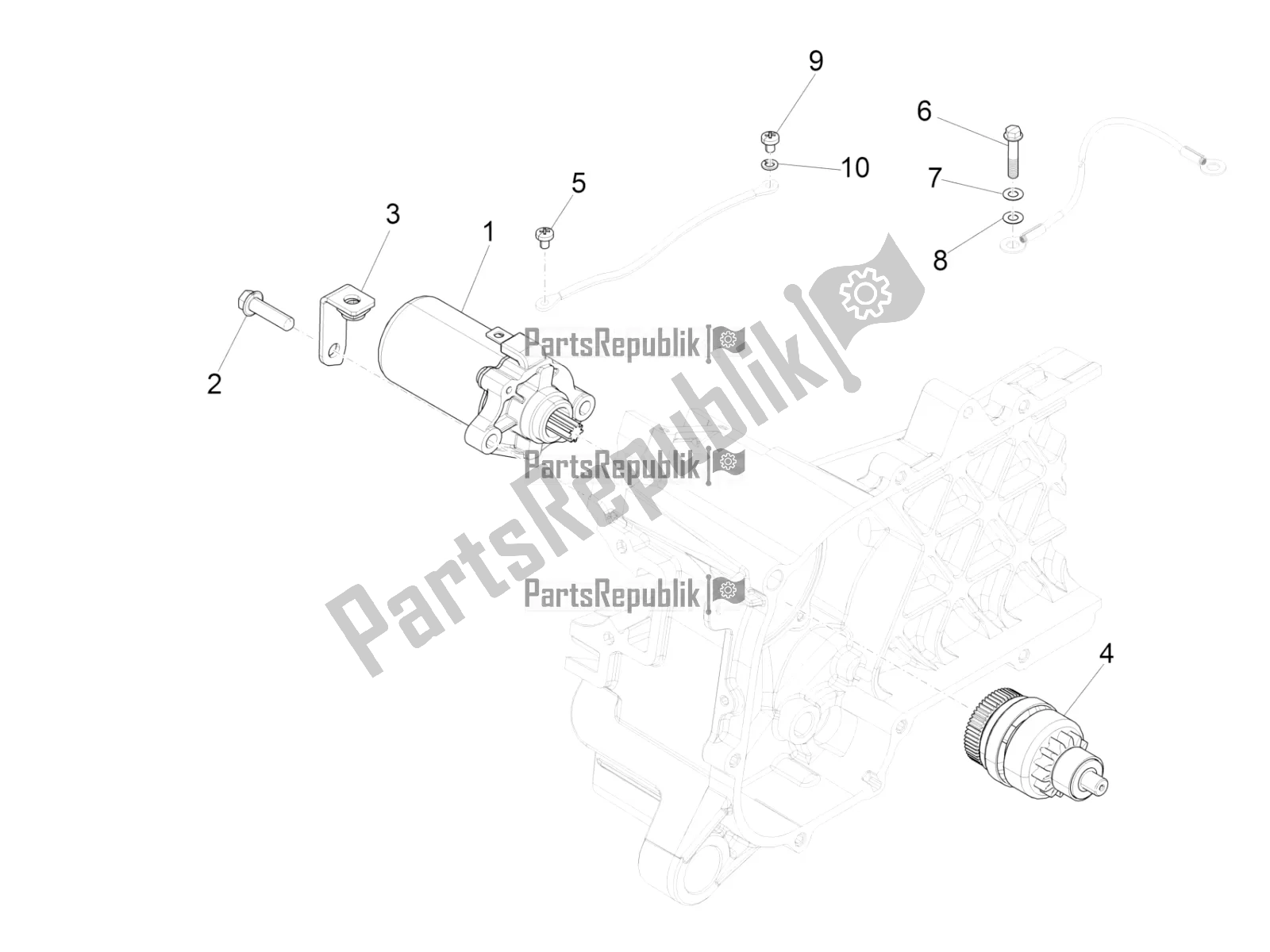 Toutes les pièces pour le Stater - Démarreur électrique du Piaggio Liberty 50 Iget 4T 3V RP8 CA 11 2018