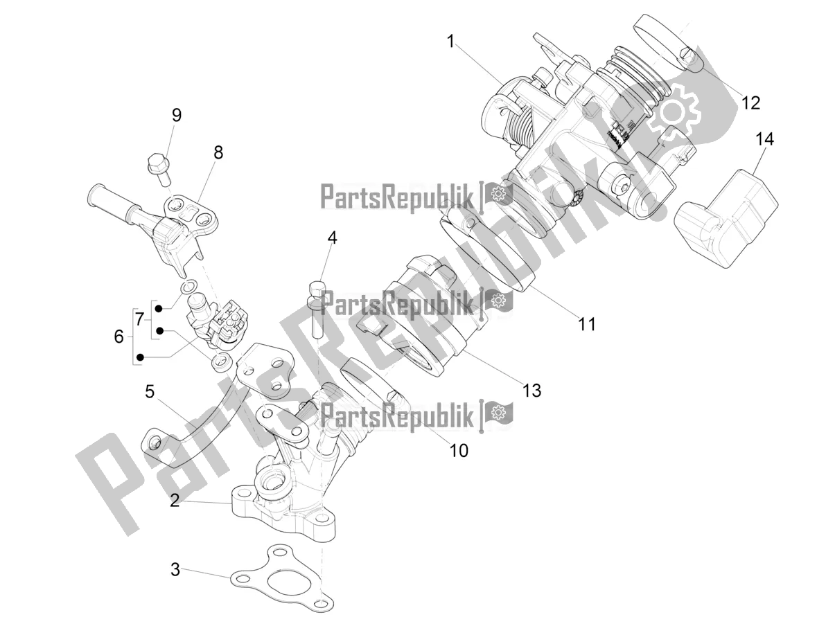 Toutes les pièces pour le Throttle Body - Injector - Induction Joint du Piaggio Liberty 50 Iget 4T 3V RP8 CA 11 2018