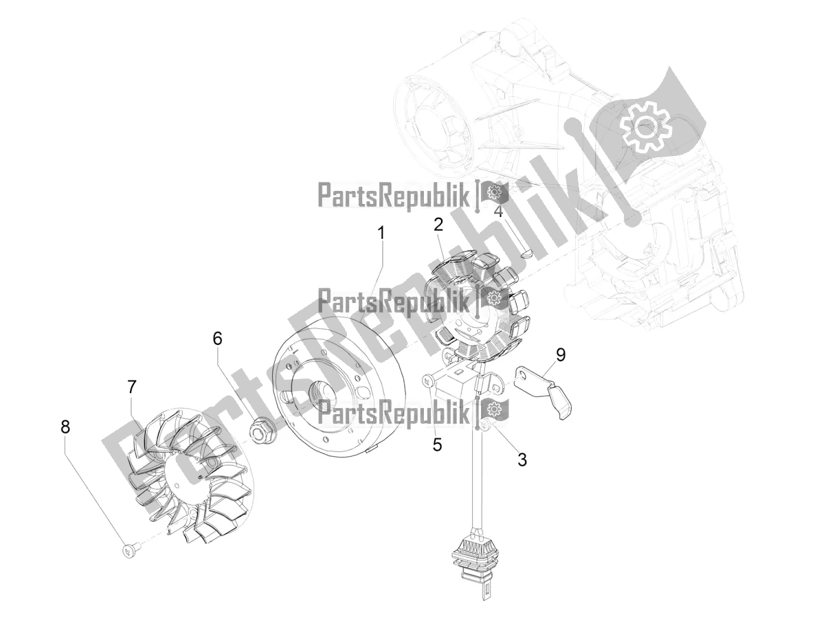 Toutes les pièces pour le Volant Magnéto du Piaggio Liberty 50 Iget 4T 3V RP8 CA 11 2019