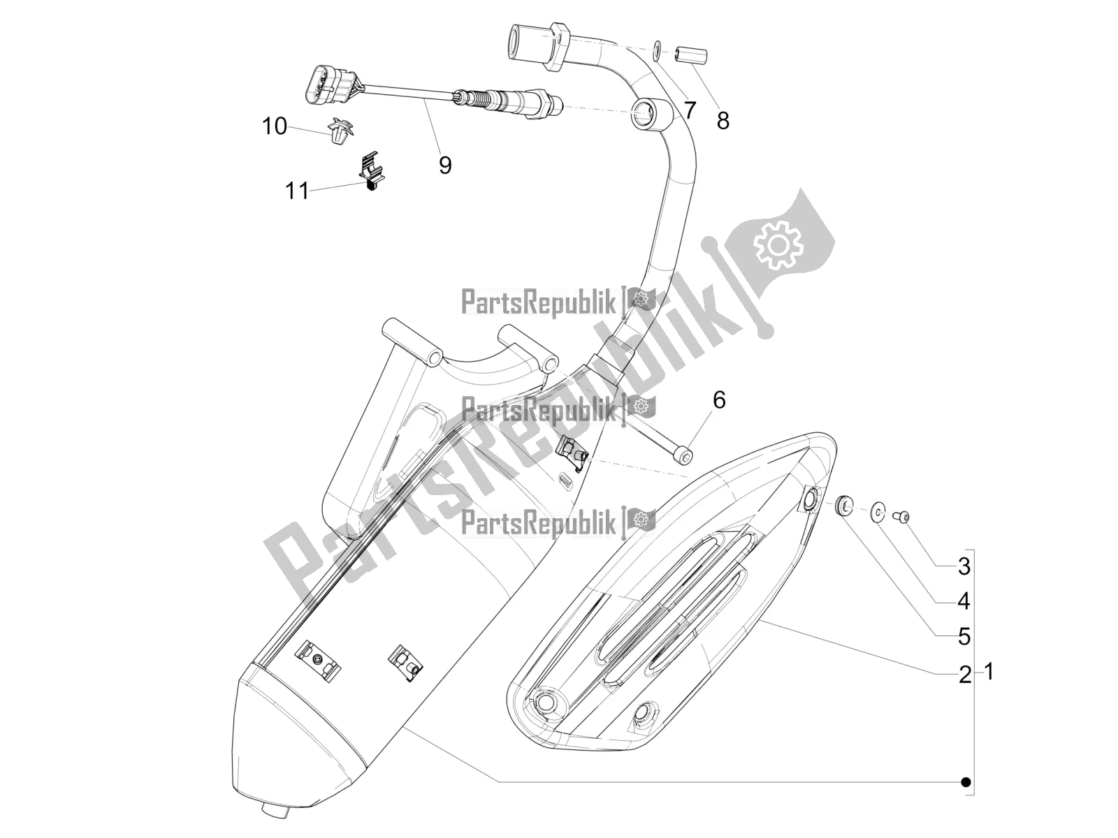 Toutes les pièces pour le Silencieux du Piaggio Liberty 50 Iget 4T 3V Zapc 546 2017