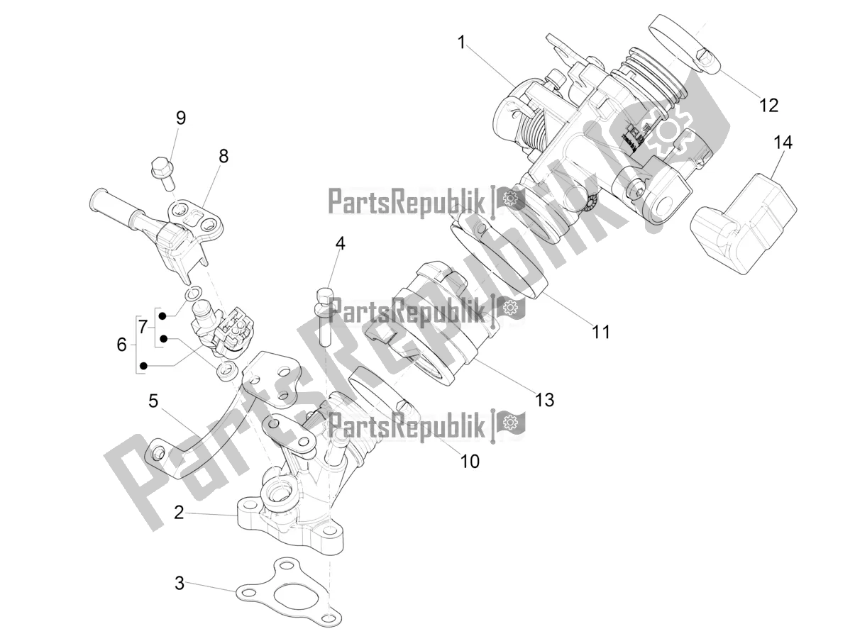 Toutes les pièces pour le Throttle Body - Injector - Induction Joint du Piaggio Liberty 50 Iget 4T 3V Zapc 546 2017