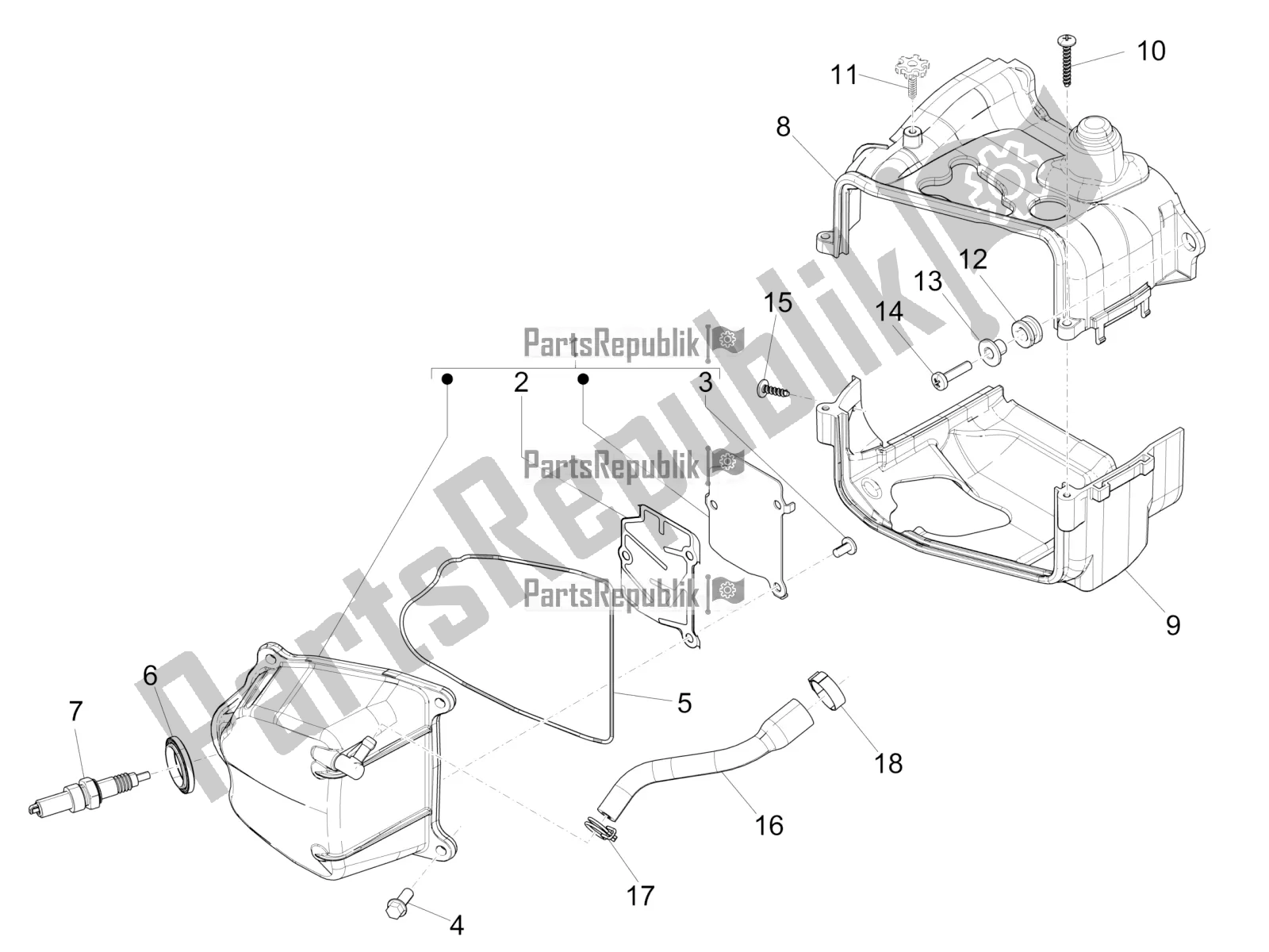 Toutes les pièces pour le Le Couvre-culasse du Piaggio Liberty 50 Iget 4T 3V Zapc 546 2018