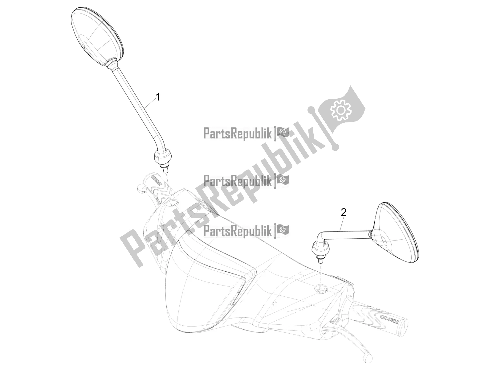 Wszystkie części do Lusterko / A Jazdy Piaggio Liberty 50 Iget 4T 3V Zapc 546 2018