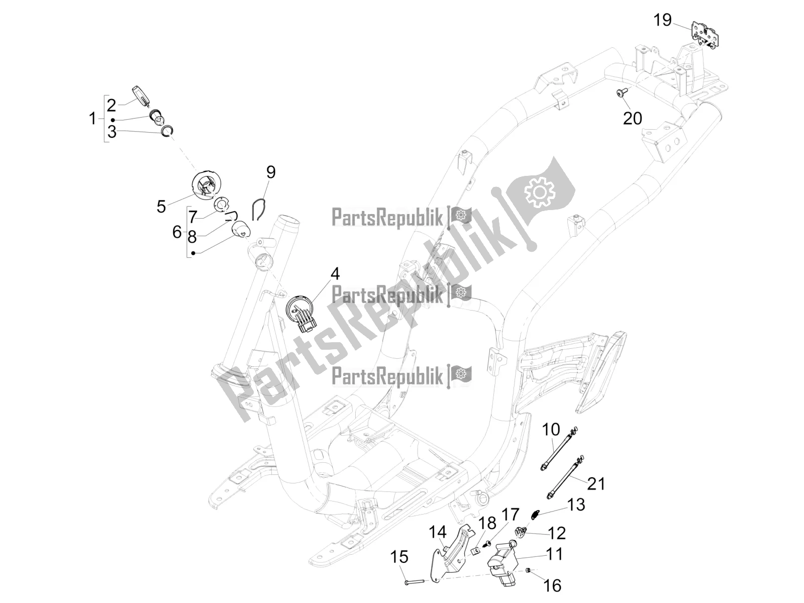 Toutes les pièces pour le Serrures du Piaggio Liberty 50 Iget 4T 3V Zapc 546 2018