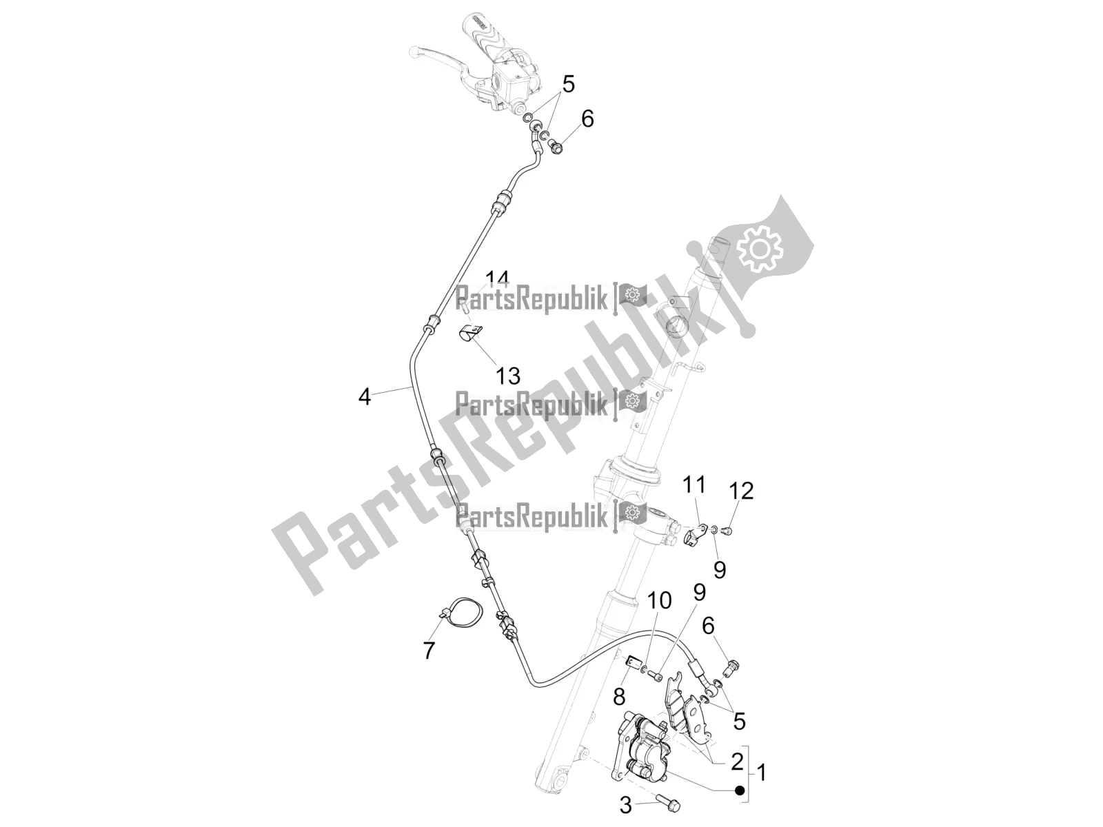 Toutes les pièces pour le Tuyaux De Freins - étriers du Piaggio Liberty 50 Iget 4T 3V Zapc 546 2019