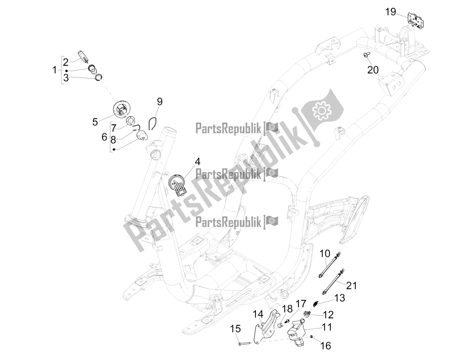 Toutes les pièces pour le Serrures du Piaggio Liberty 50 Iget 4T 3V Zapc 546 2019