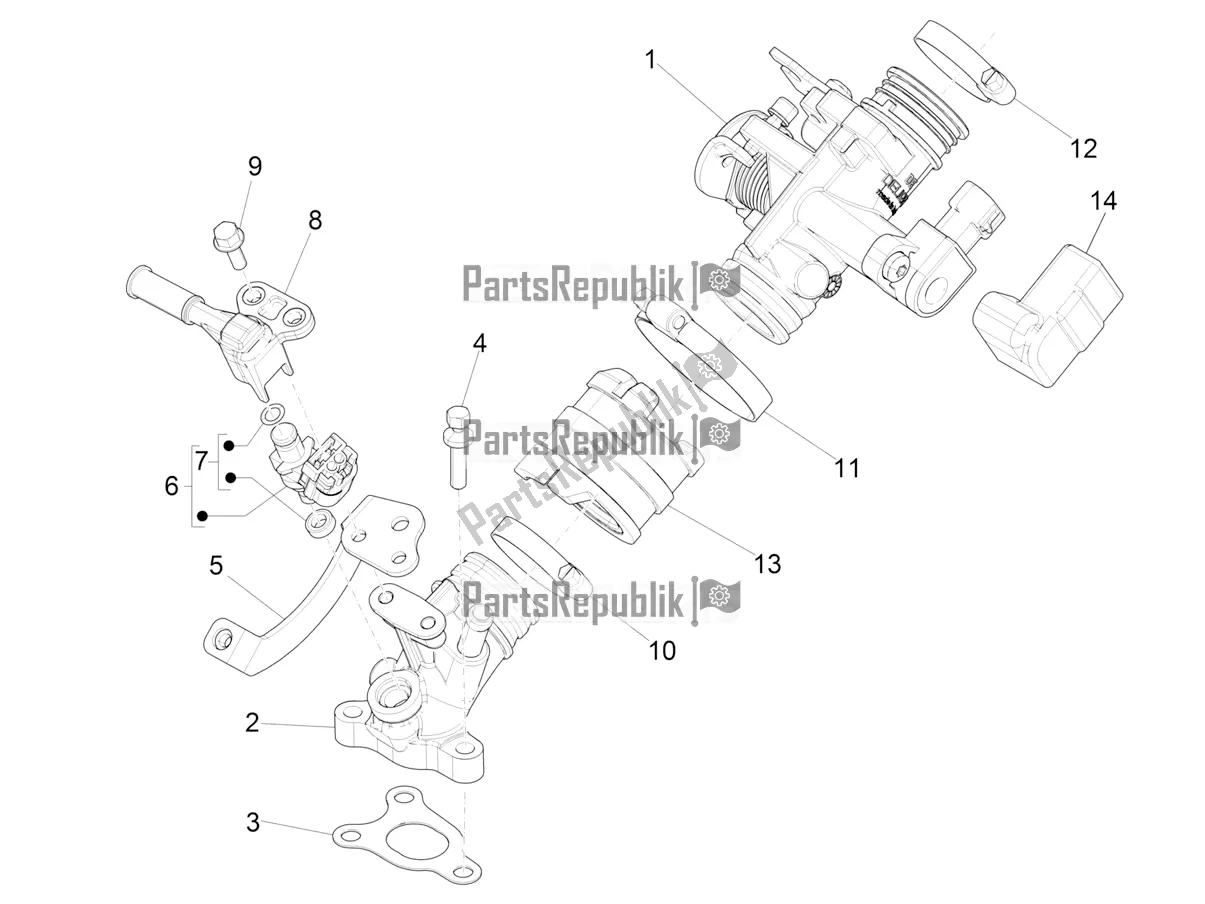 All parts for the Throttle Body - Injector - Induction Joint of the Piaggio Liberty 50 Iget 4T 3V Zapc 546 2019