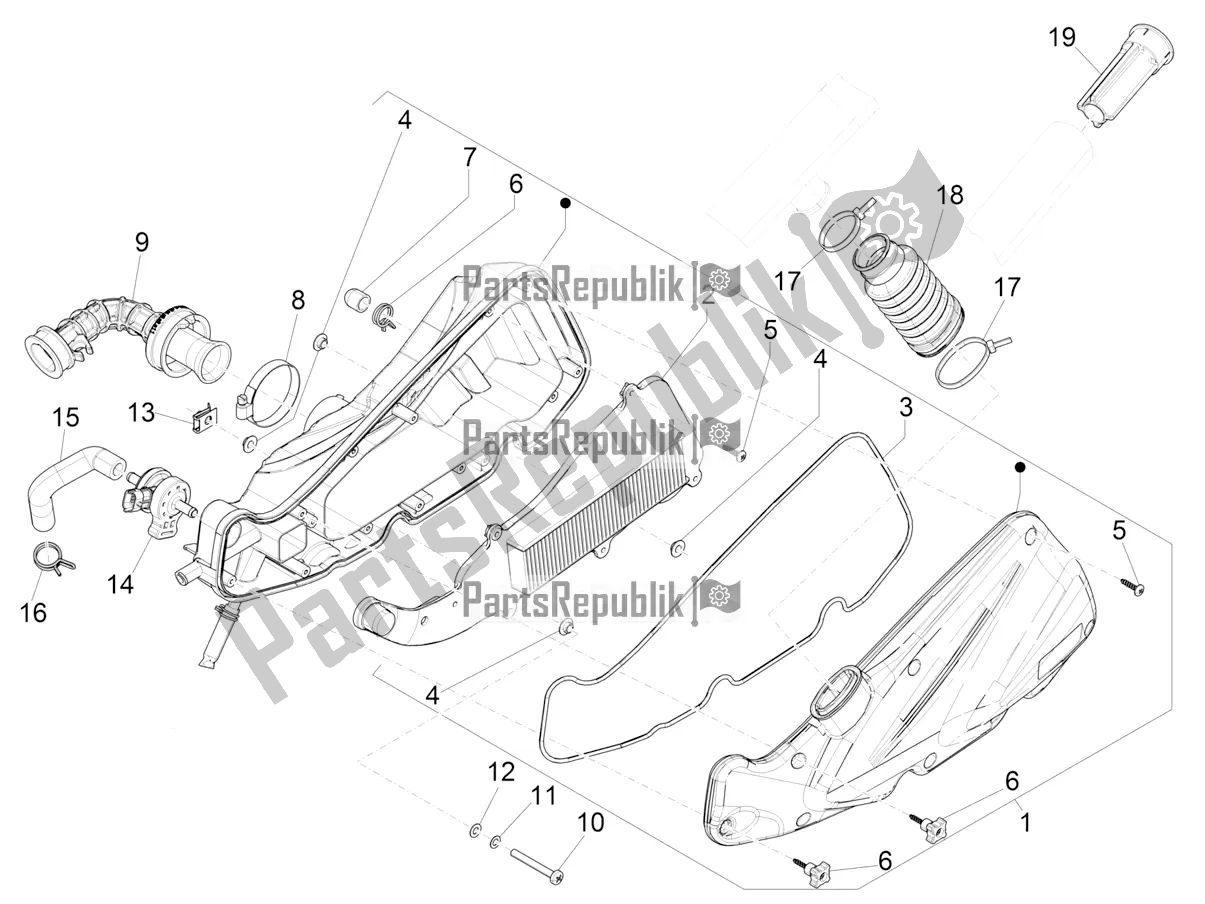 Toutes les pièces pour le Filtre à Air du Piaggio Liberty 50 Iget 4T 2020