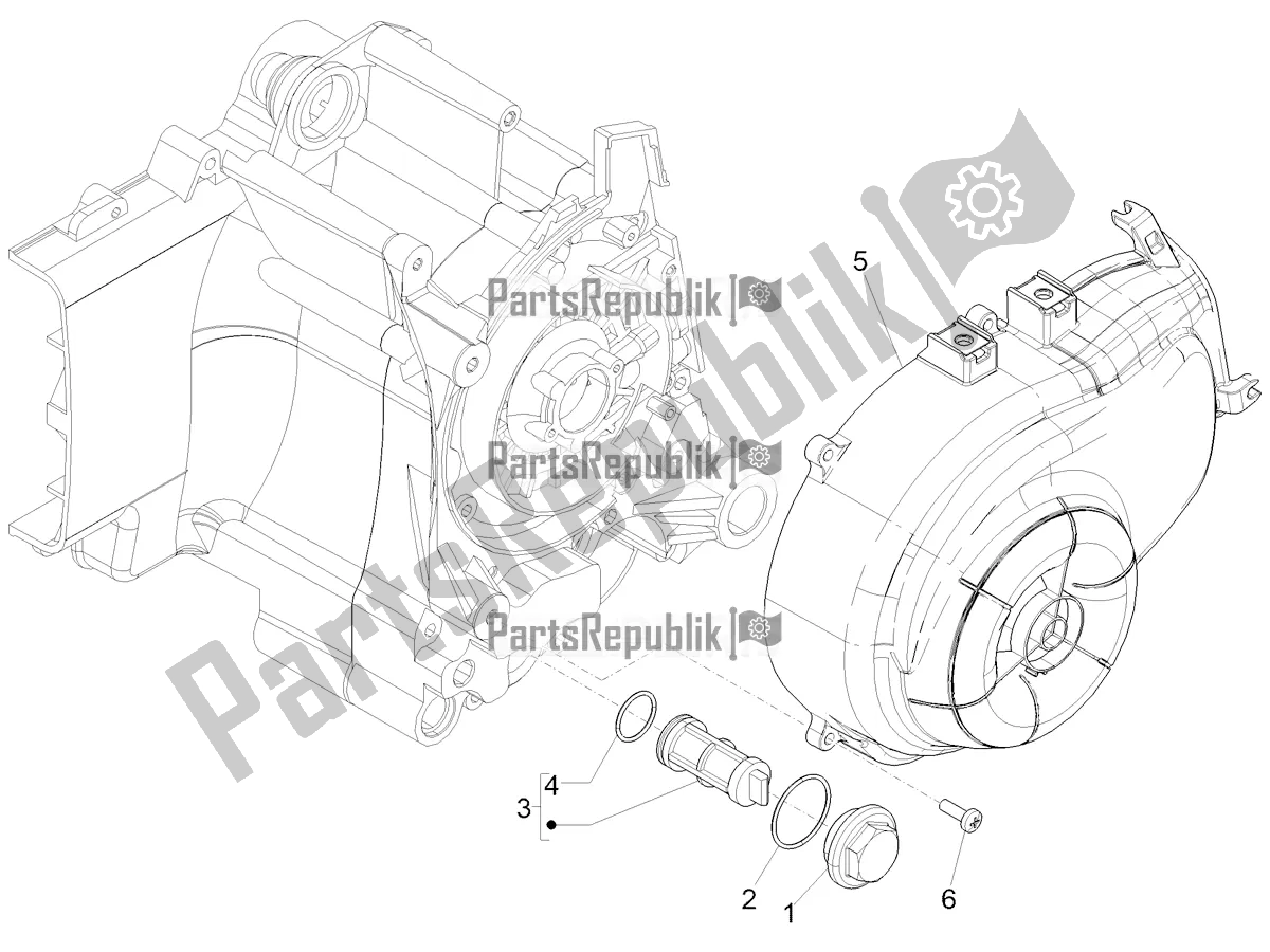 Toutes les pièces pour le Couvercle Magnéto Volant - Filtre à Huile du Piaggio Liberty 50 Iget 4T 2020