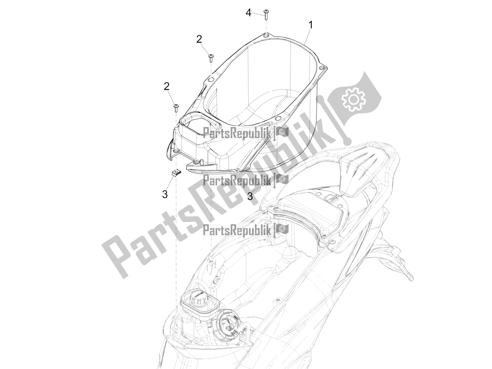 Toutes les pièces pour le Logement De Casque - Sous La Selle du Piaggio Liberty 50 Iget 4T 2020