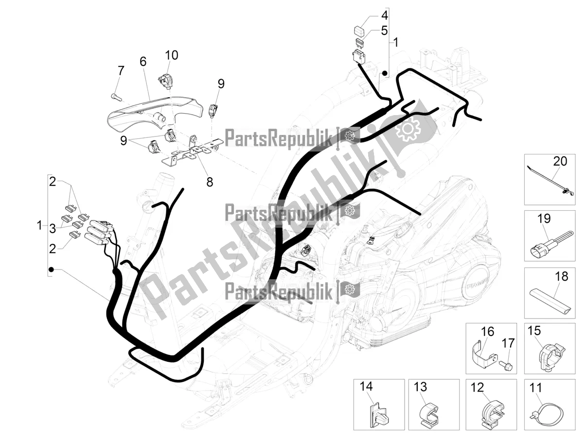 Toutes les pièces pour le Faisceau De Câbles Principal du Piaggio Liberty 50 Iget 4T 2020