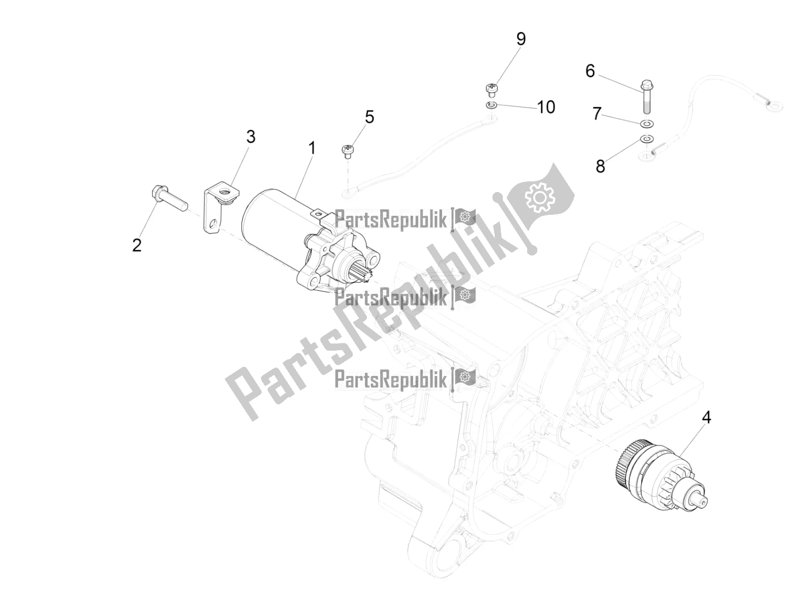 Toutes les pièces pour le Stater - Démarreur électrique du Piaggio Liberty 50 Iget 4T 2020