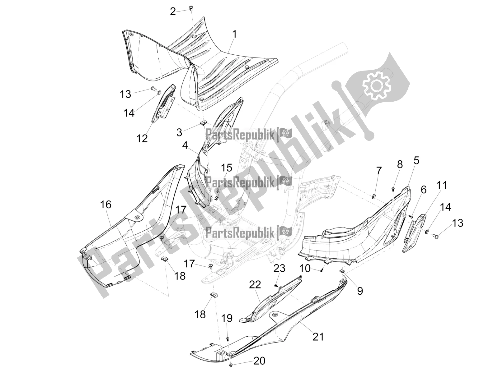 Wszystkie części do ? Rodkowa Os? Ona - Podnó? Ki Piaggio Liberty 50 Iget 4T 2021