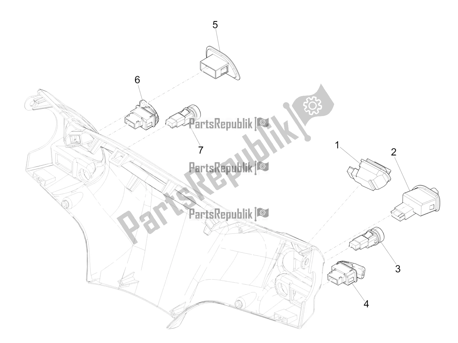 Wszystkie części do Selektory - Prze?? Czniki - Przyciski Piaggio Liberty 50 Iget 4T 2021