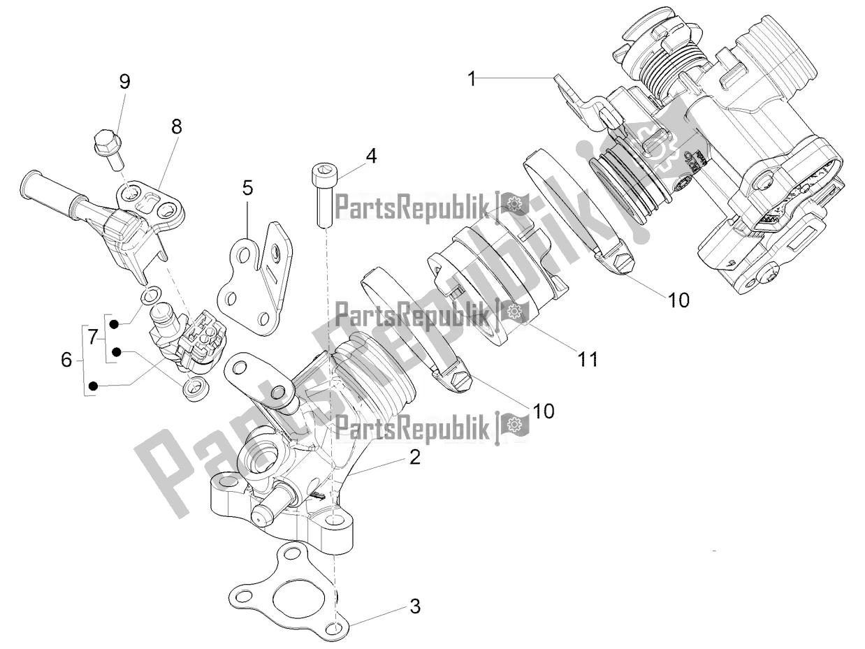 All parts for the Throttle Body - Injector - Induction Joint of the Piaggio Liberty 50 Iget 4T 2021