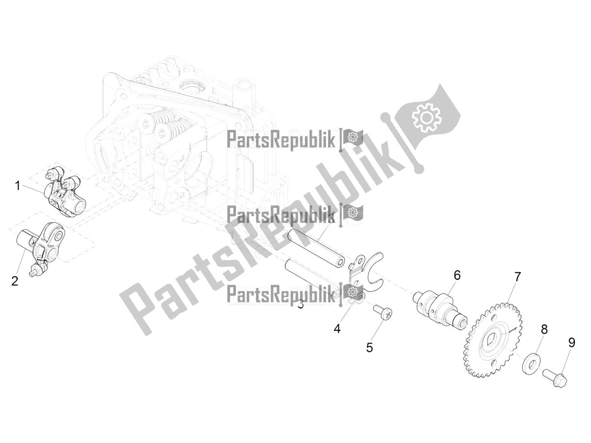 Toutes les pièces pour le Leviers à Bascule Support Unité du Piaggio Liberty 50 Iget 4T 2022