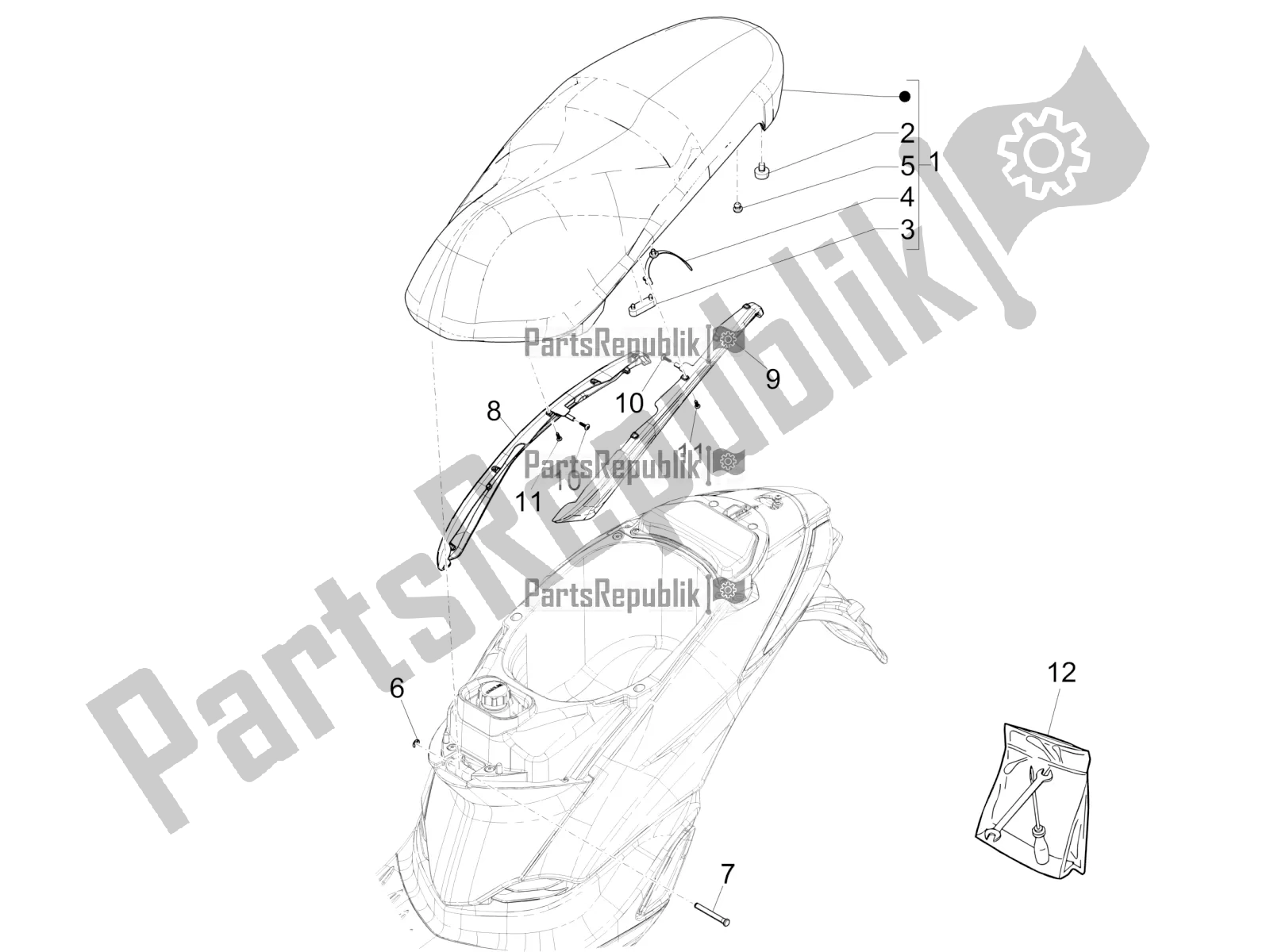 Todas las partes para Silla De Montar / Asientos de Piaggio Liberty 50 Iget 4T 2022