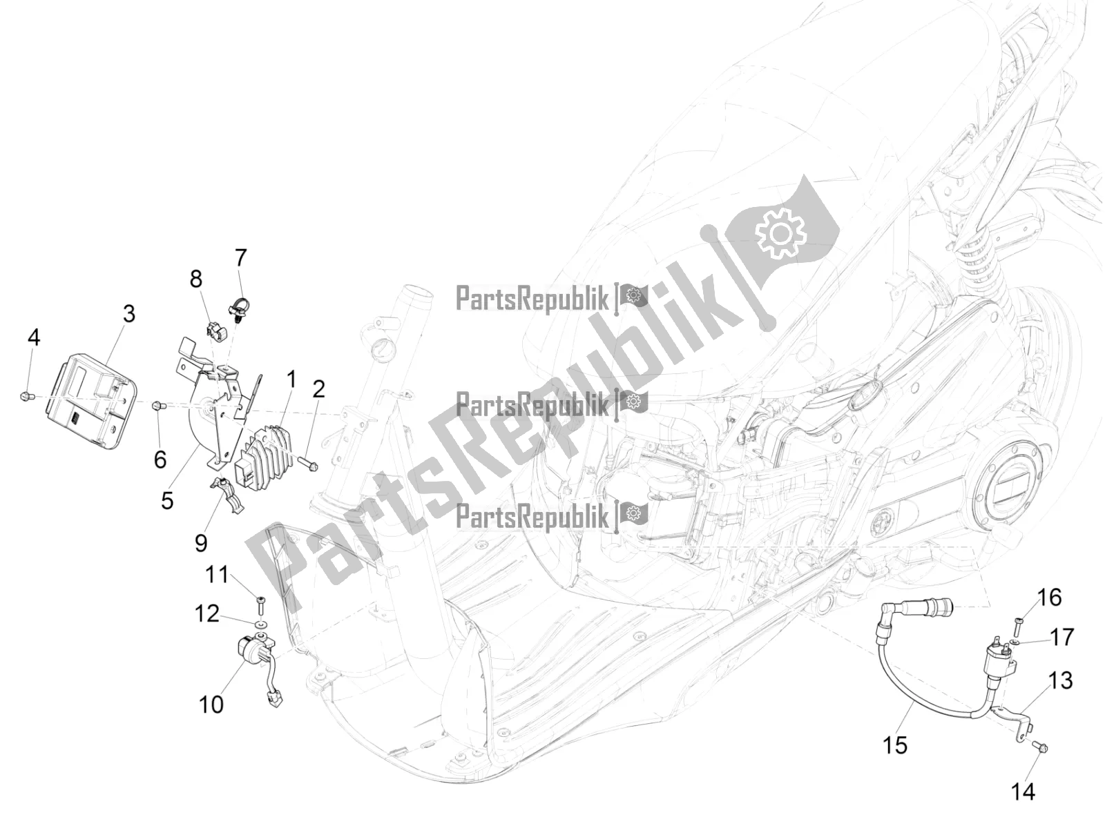Toutes les pièces pour le Régulateurs De Tension - Unités De Commande électronique (ecu) - H. T. Bobine du Piaggio Liberty 50 Iget 4T USA 2017