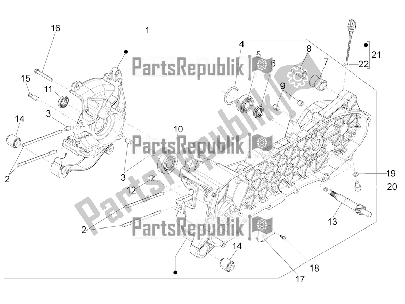 Toutes les pièces pour le Carter du Piaggio Liberty 50 Iget 4T USA 2018