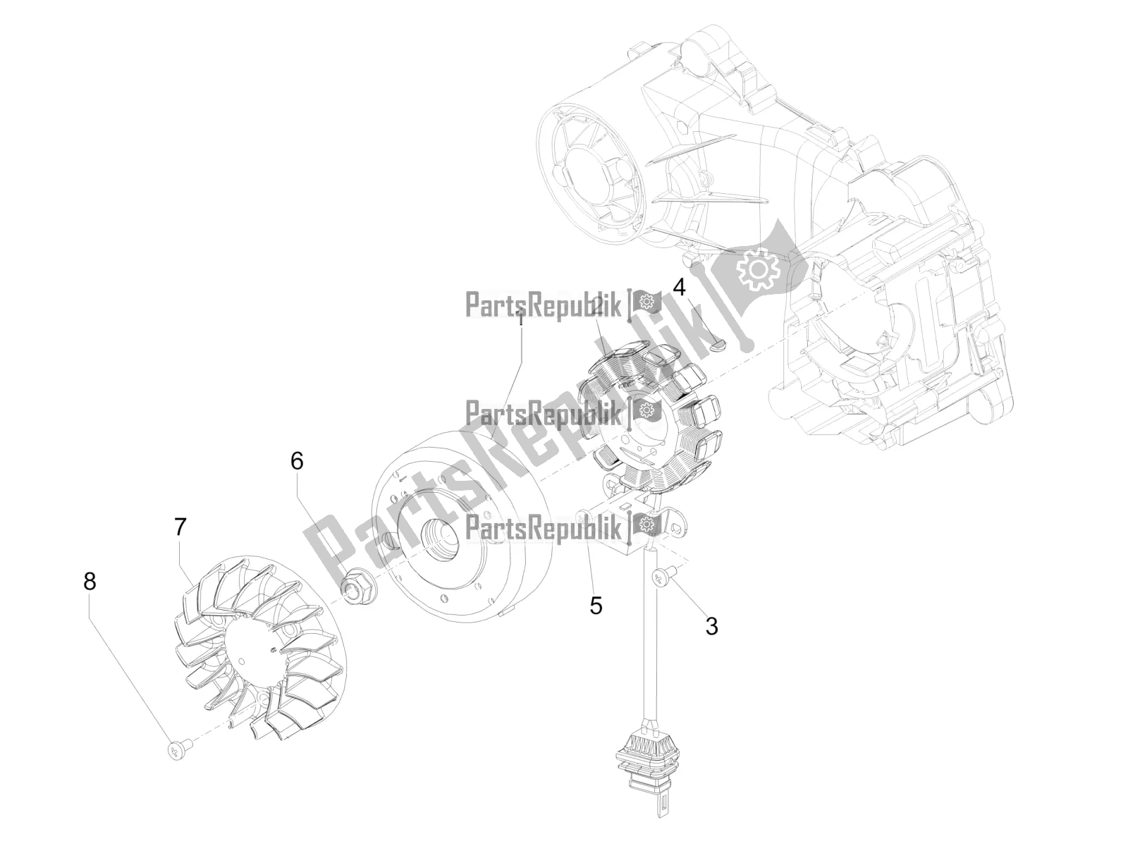 Toutes les pièces pour le Volant Magnéto du Piaggio Liberty 50 Iget 4T USA 2018