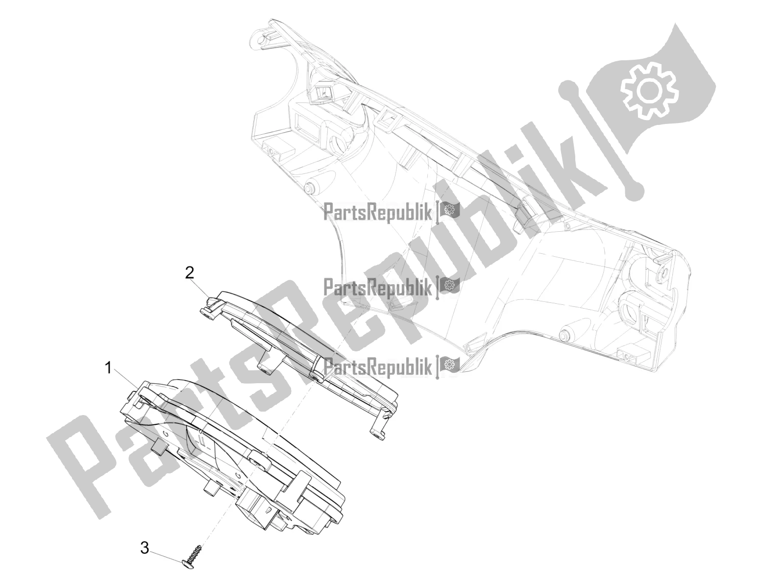 Tutte le parti per il Combinazione Metro - Cruscotto del Piaggio Liberty 50 Iget 4T USA 2018