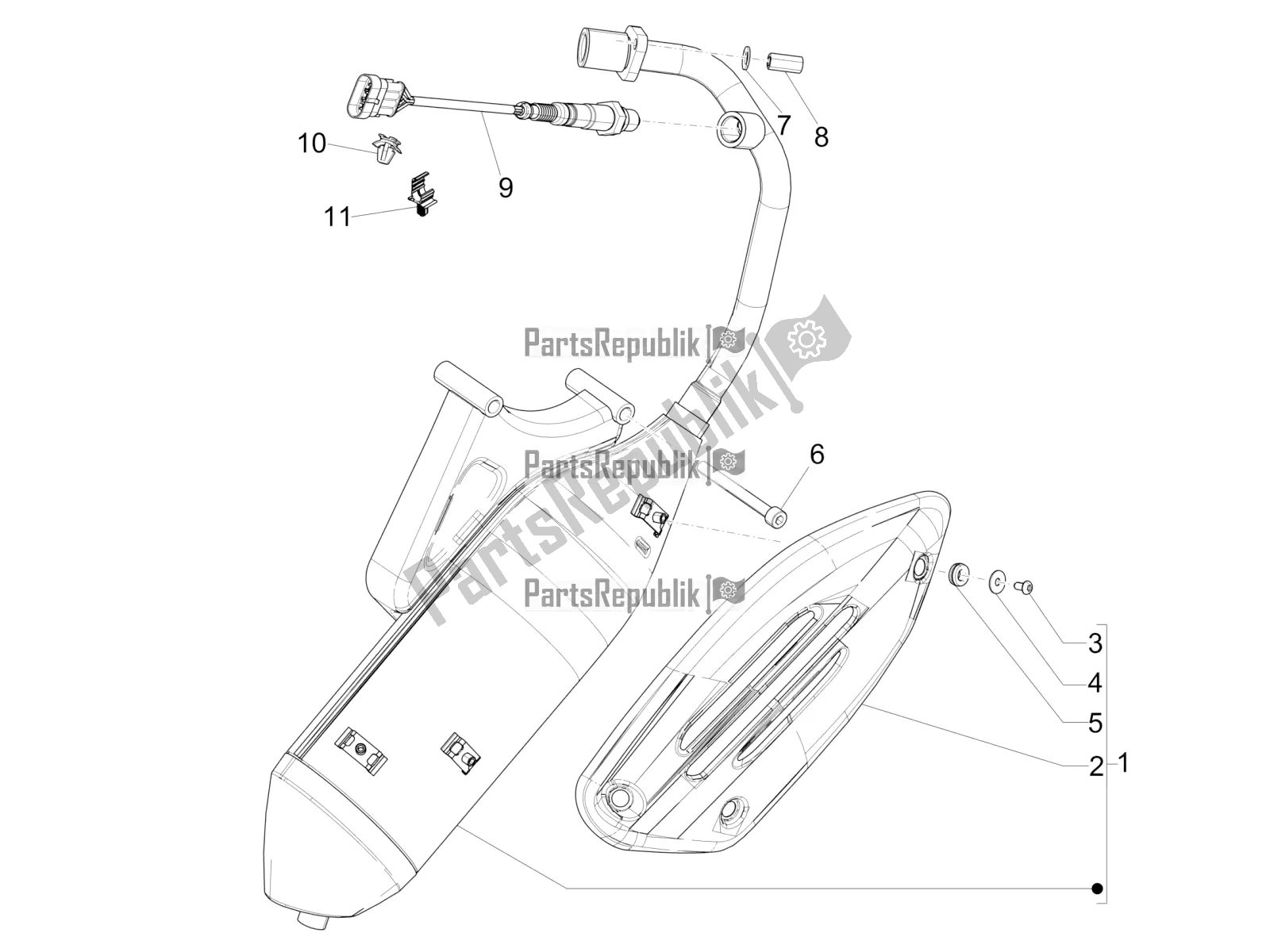 Toutes les pièces pour le Silencieux du Piaggio Liberty 50 Iget 4T USA 2018