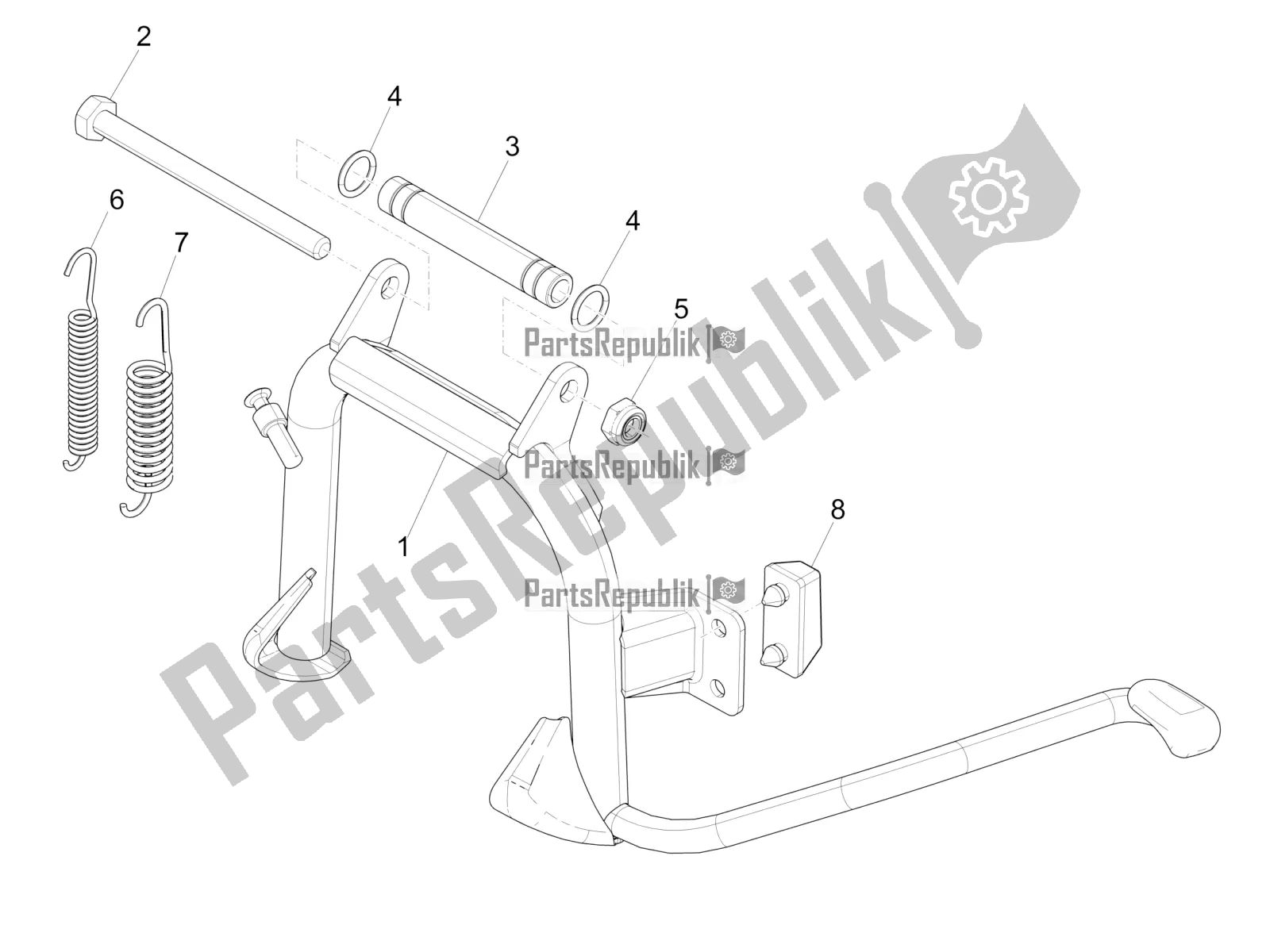 All parts for the Stand/s of the Piaggio Liberty 50 Iget 4T USA 2018