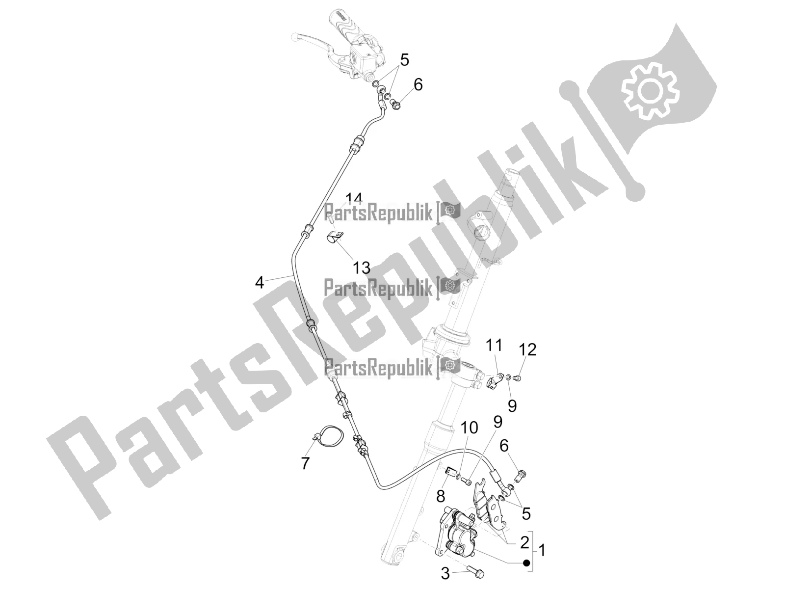 Alle onderdelen voor de Remleidingen - Remklauwen van de Piaggio Liberty 50 Iget 4T USA 2019