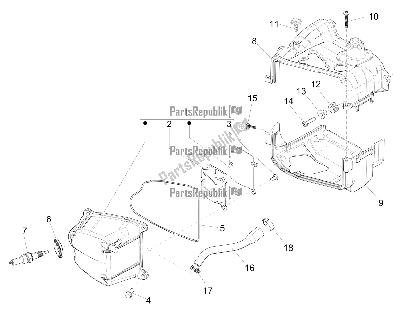 Toutes les pièces pour le Le Couvre-culasse du Piaggio Liberty 50 Iget 4T USA 2019