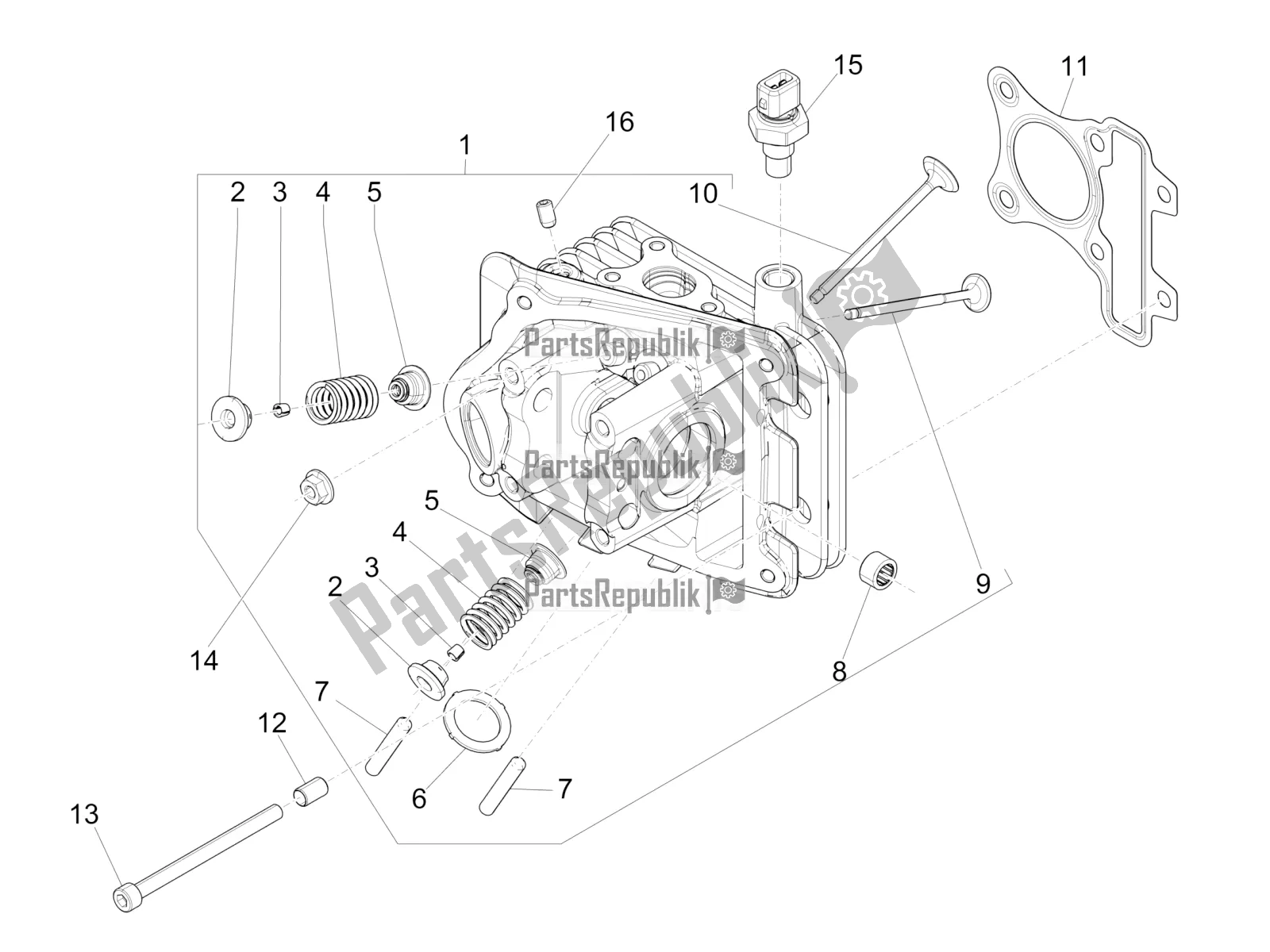 Alle onderdelen voor de Cylinder Head Unit - Valve van de Piaggio Liberty 50 Iget 4T USA 2019