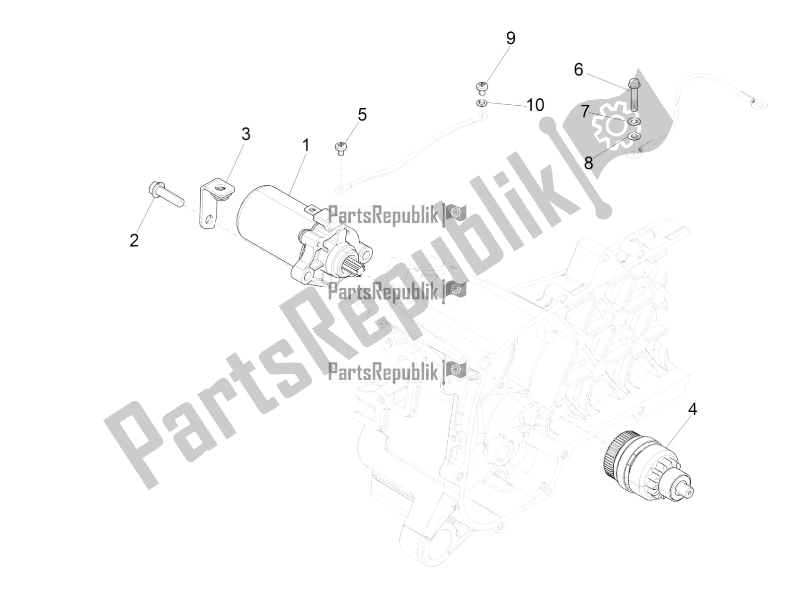 Alle onderdelen voor de Stater - Elektrische Starter van de Piaggio Liberty 50 Iget 4T USA 2019