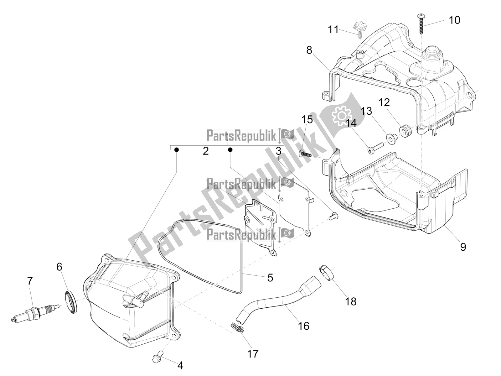 Toutes les pièces pour le Le Couvre-culasse du Piaggio Liberty 50 Iget 4T USA 2020