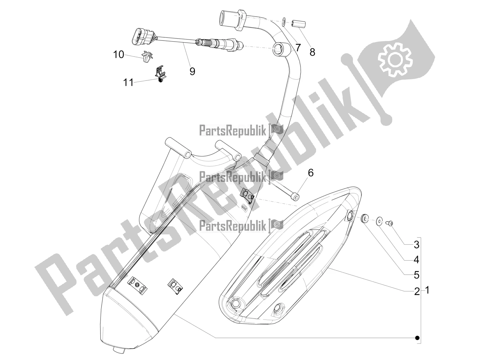 Toutes les pièces pour le Silencieux du Piaggio Liberty 50 Iget 4T USA 2020