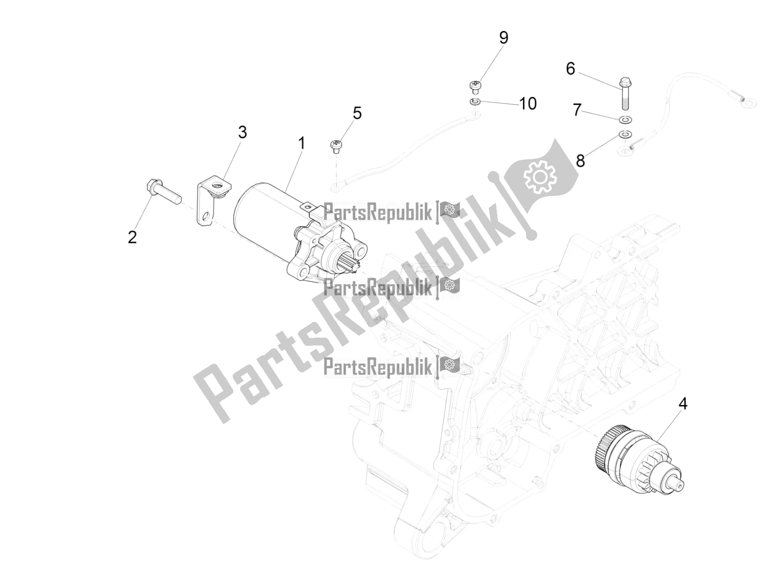 All parts for the Stater - Electric Starter of the Piaggio Liberty 50 Iget 4T USA 2020