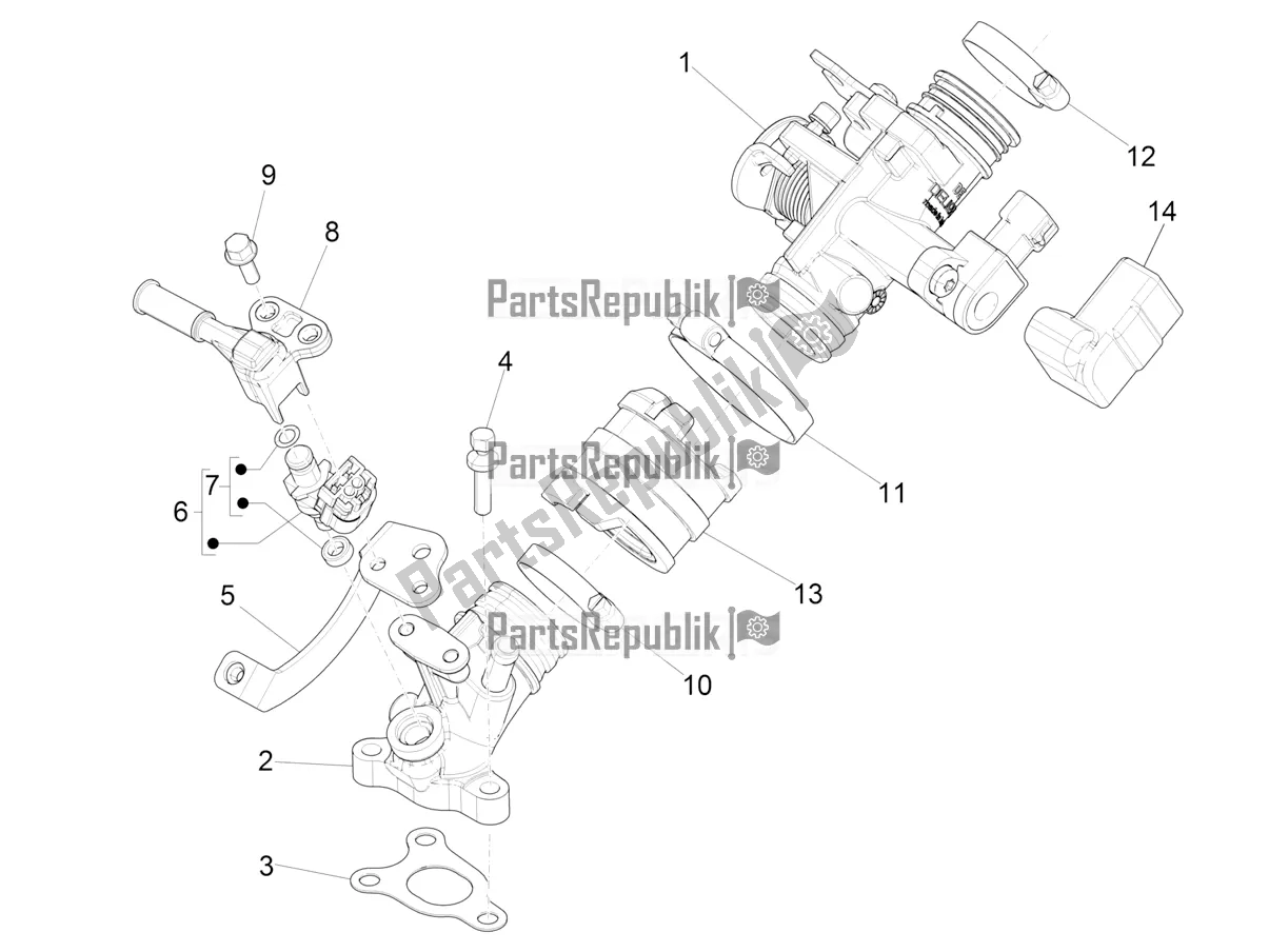 Toutes les pièces pour le Throttle Body - Injector - Induction Joint du Piaggio Liberty 50 Iget 4T USA 2020