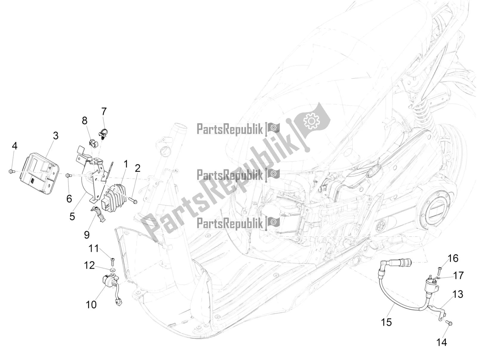 Tutte le parti per il Regolatori Di Tensione - Centraline Elettroniche (ecu) - H. T. Bobina del Piaggio Liberty 50 Iget 4T USA 2020