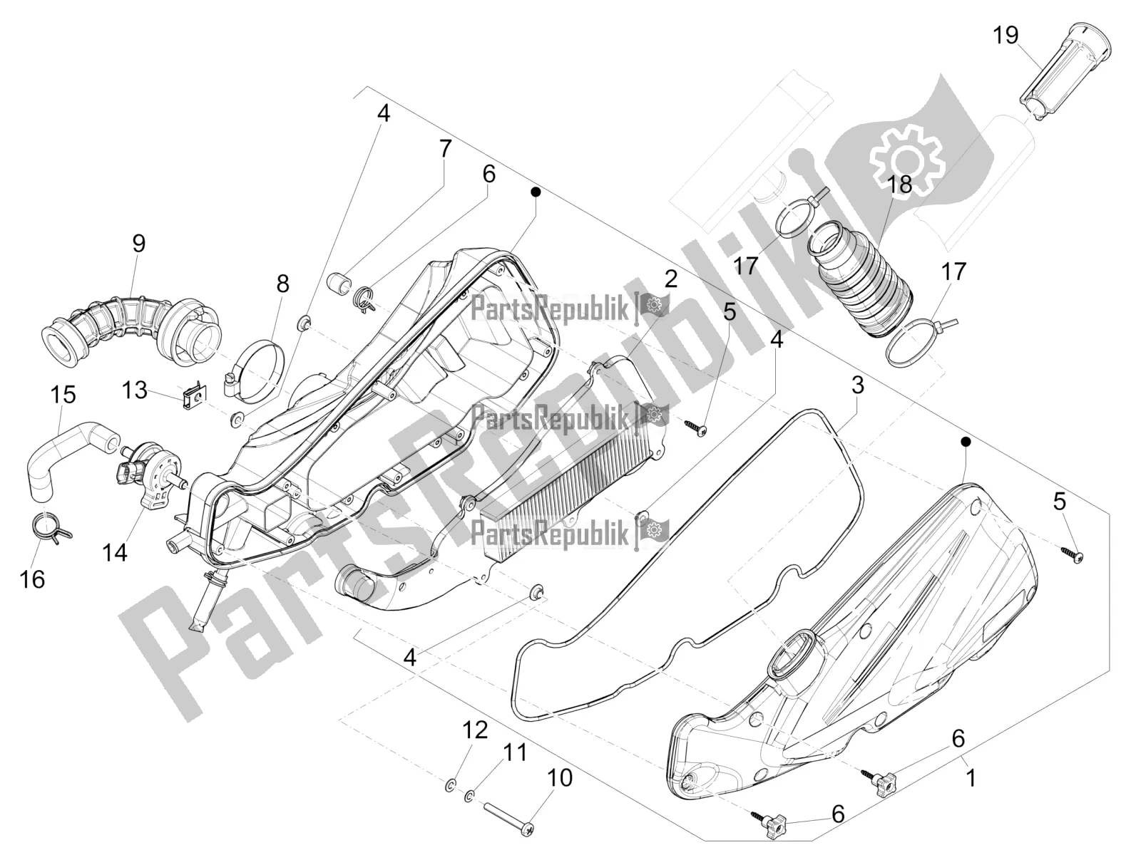 Toutes les pièces pour le Filtre à Air du Piaggio Liberty 50 Iget 4T USA 2021