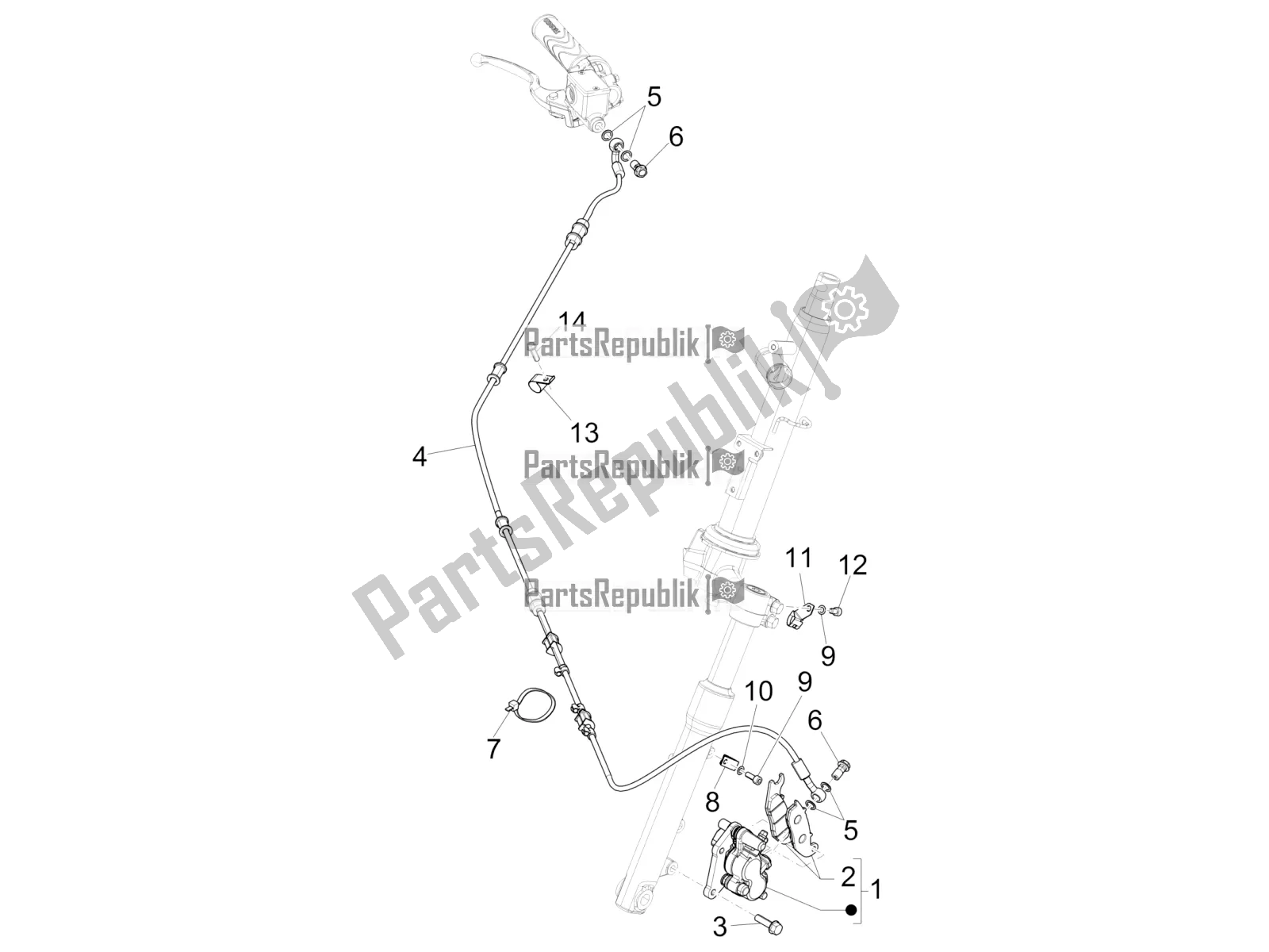 Tutte le parti per il Tubi Dei Freni - Pinze del Piaggio Liberty 50 Iget 4T USA 2021