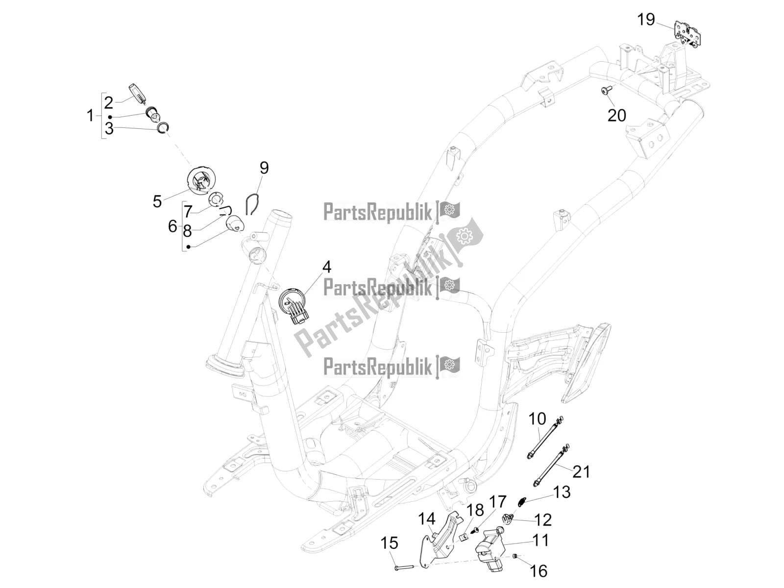 Toutes les pièces pour le Serrures du Piaggio Liberty 50 Iget 4T USA 2021