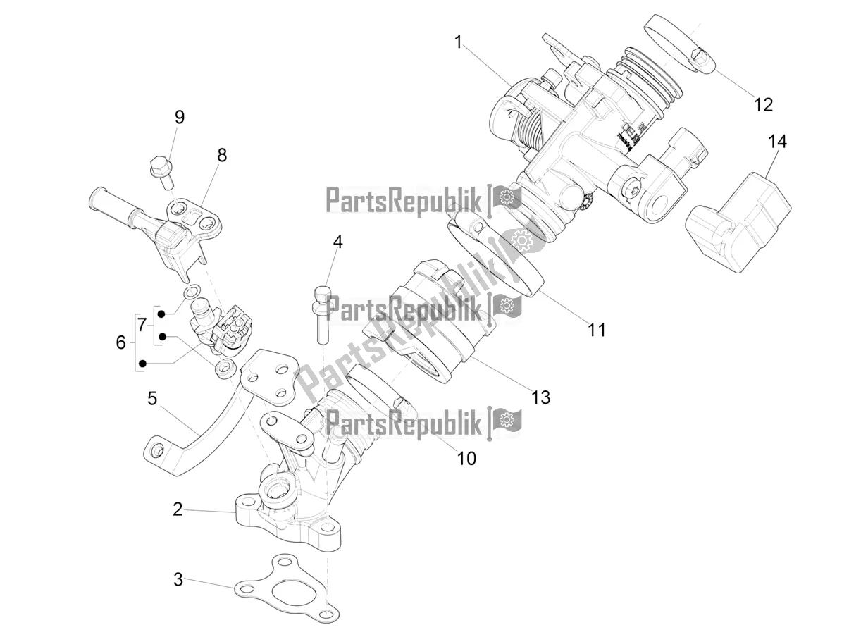 Toutes les pièces pour le Throttle Body - Injector - Induction Joint du Piaggio Liberty 50 Iget 4T USA 2021