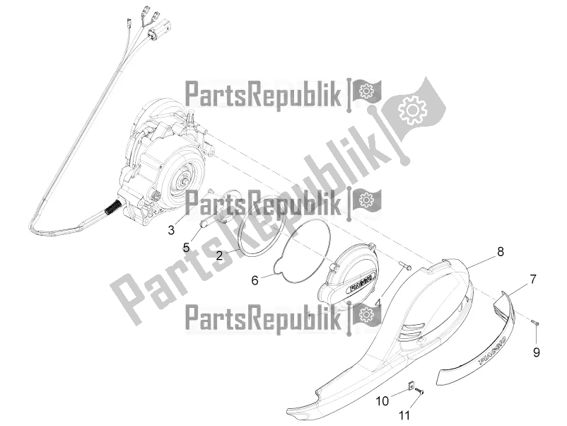 Alle onderdelen voor de Carterafdekking - Carter Koeling van de Piaggio Liberty Elettrico PPT E 0 2017