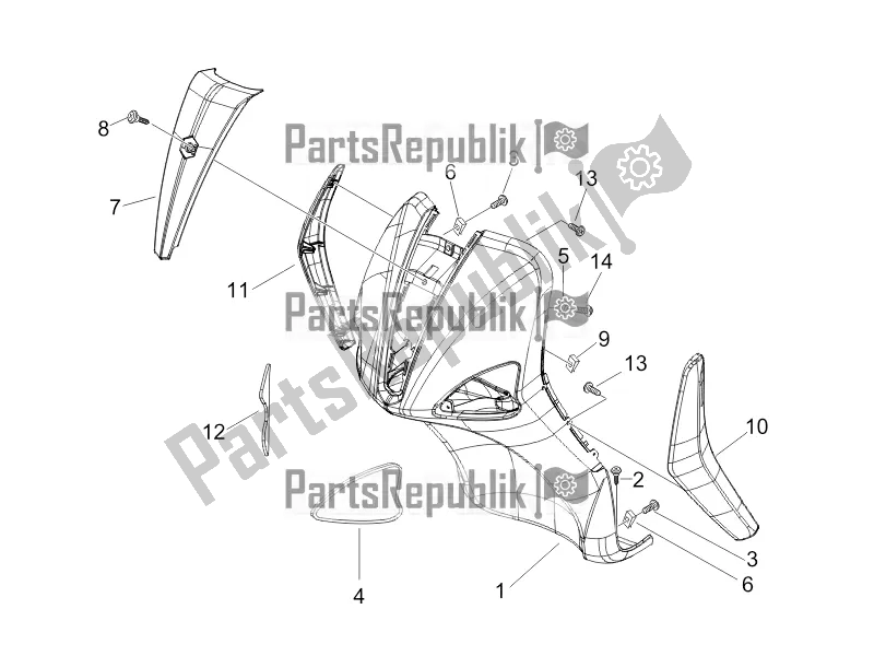 Tutte le parti per il Scudo Anteriore del Piaggio Liberty Elettrico PPT E 0 2017