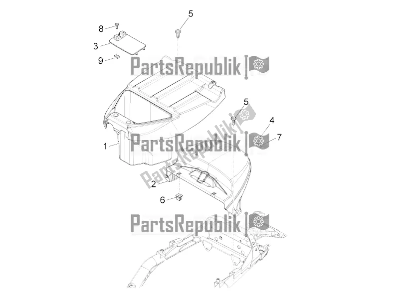Tutte le parti per il Alloggiamento Casco - Sotto La Sella del Piaggio Liberty Elettrico PPT E 0 2017